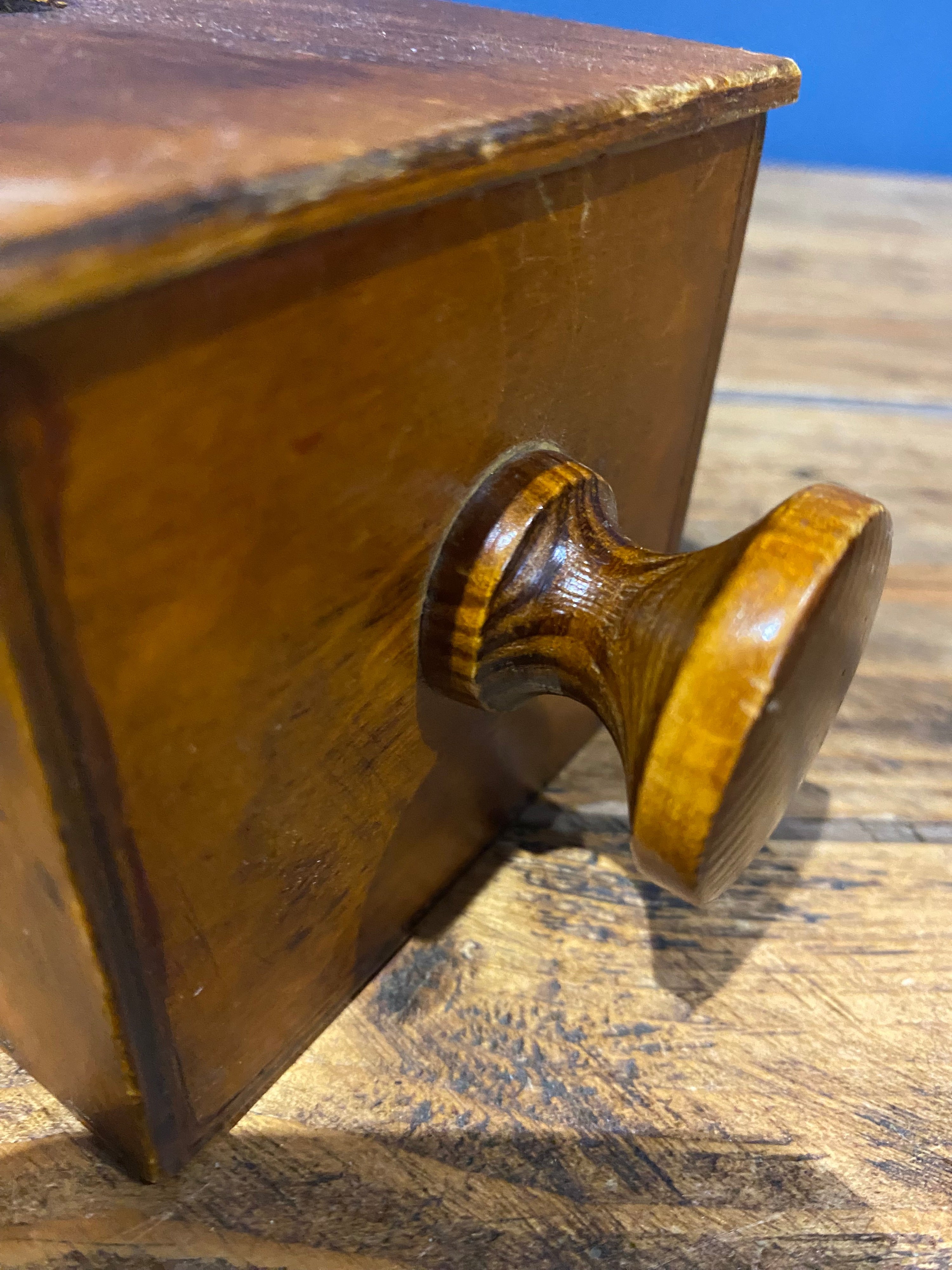 Unusual Vintage Wooden Collection Box