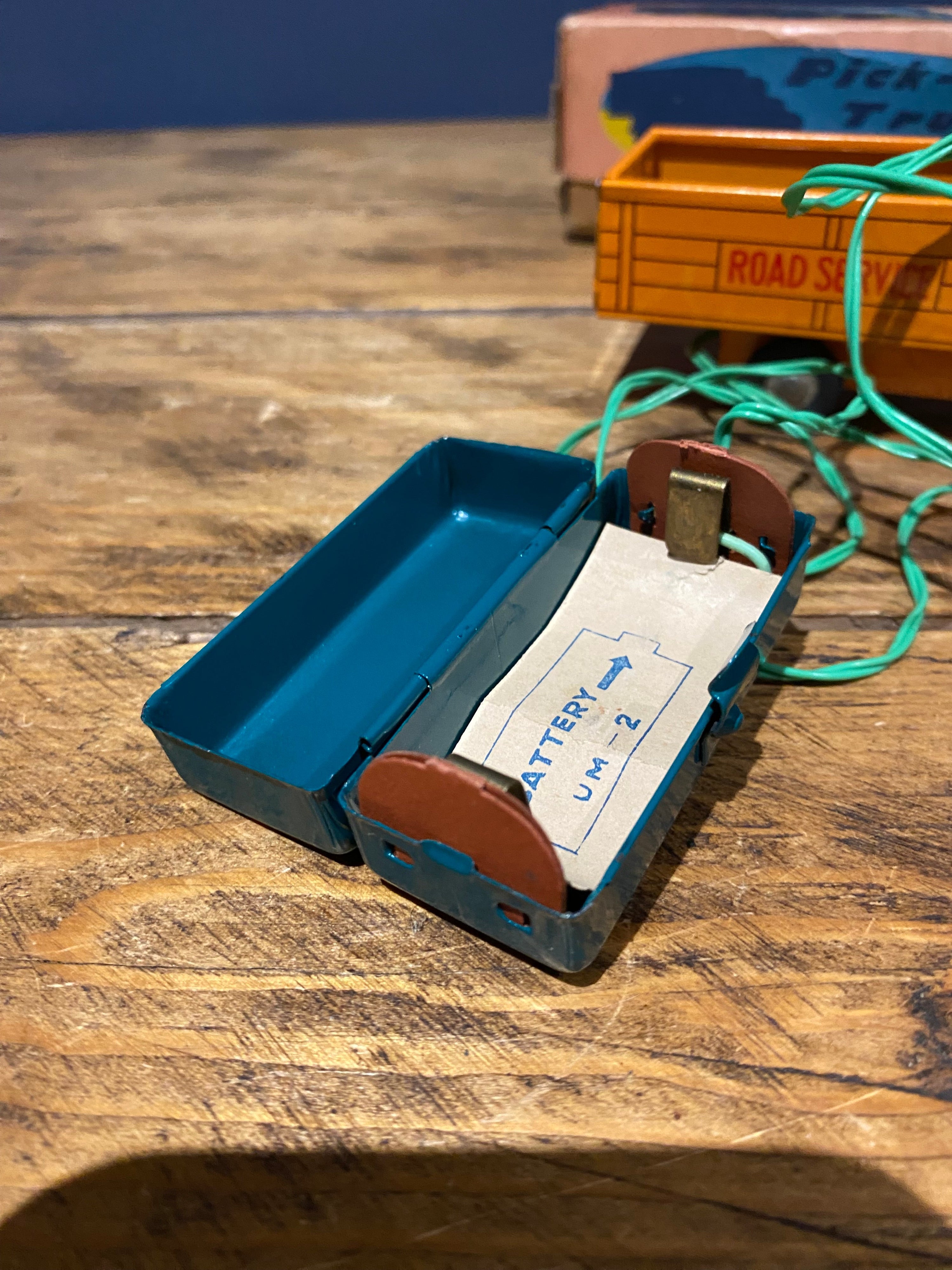 Yamaichi Pick-Up Truck Remote Controlled with x2 Road Signs Tin Plate 1950s
