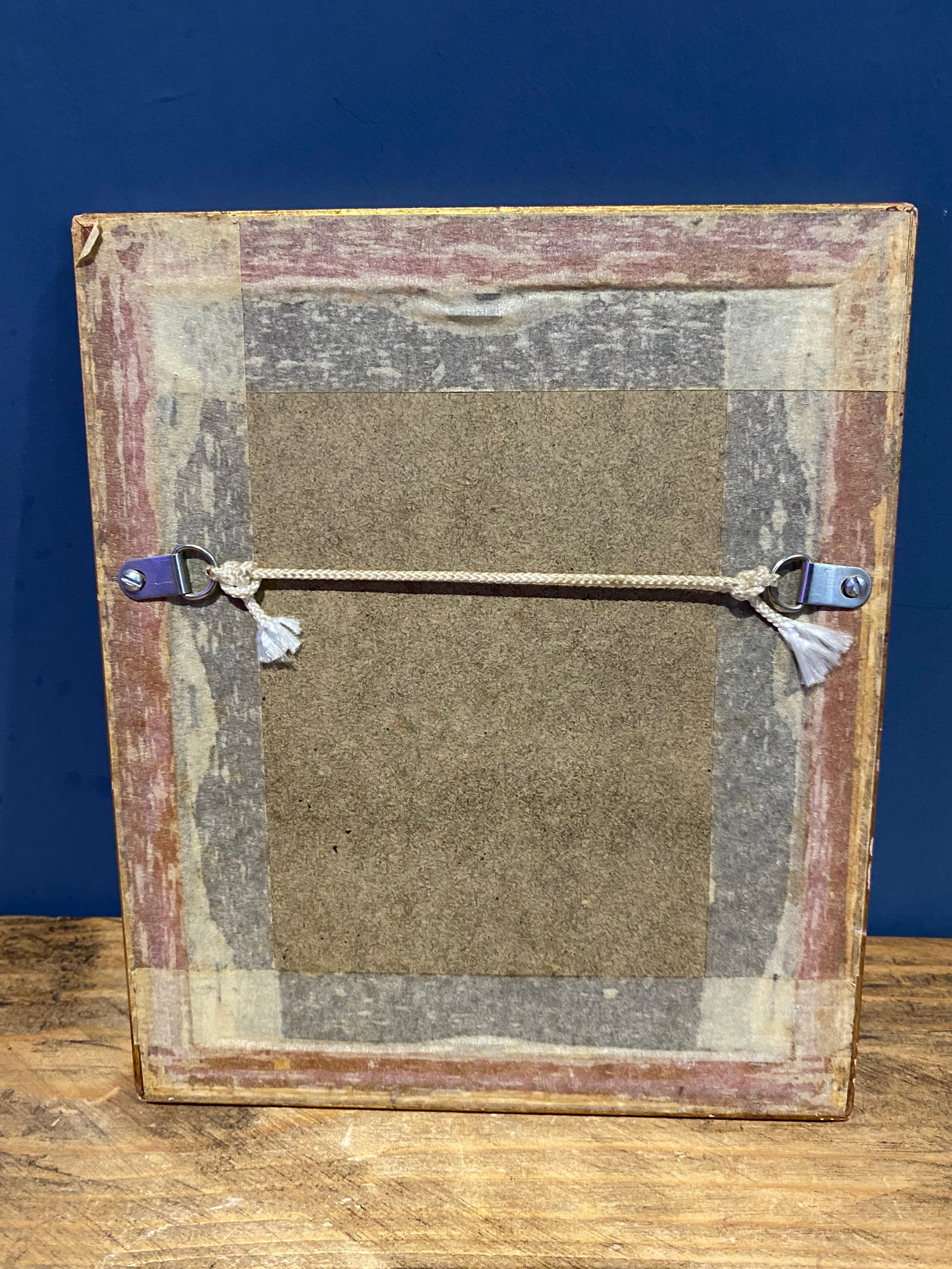 Antique Early Miniature Pencil Portrait Print Of Lady