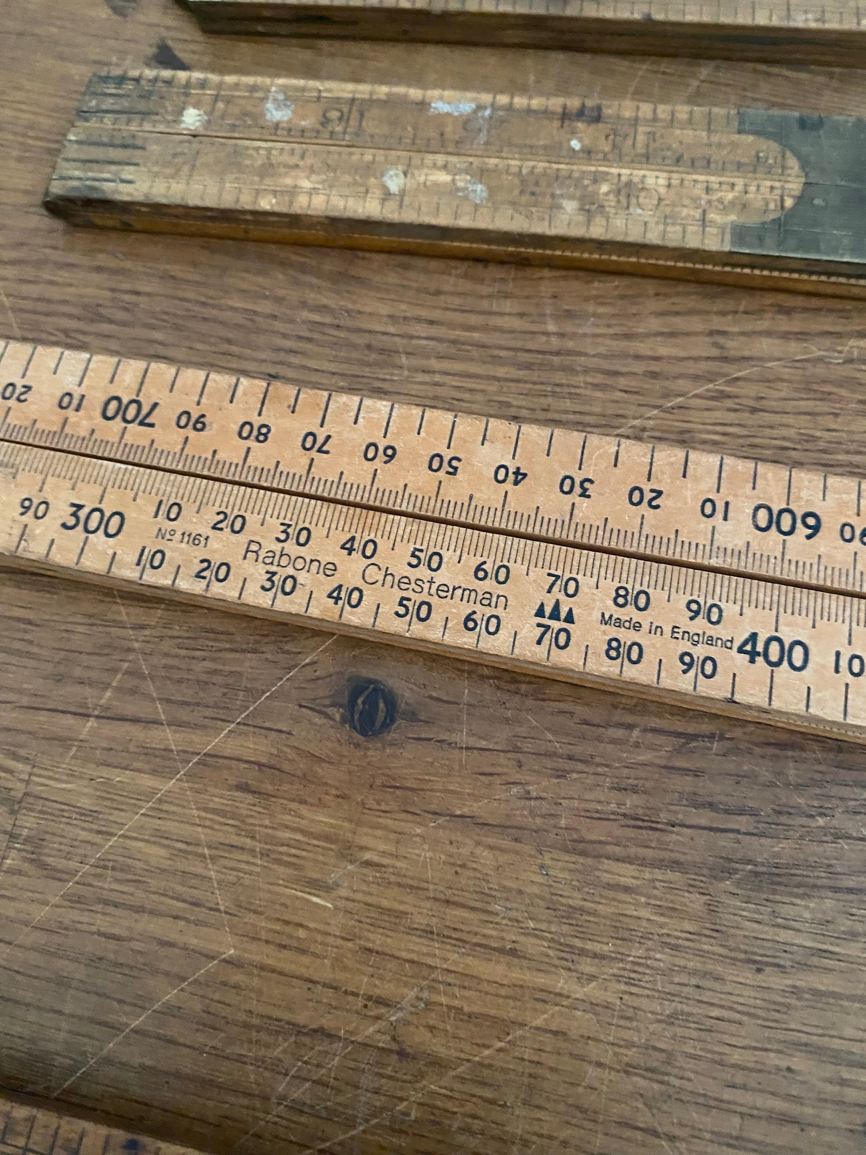 Joblot Of 15 Vintage Box Wood Folding Rulers , Mostly Rabone , Various Condition