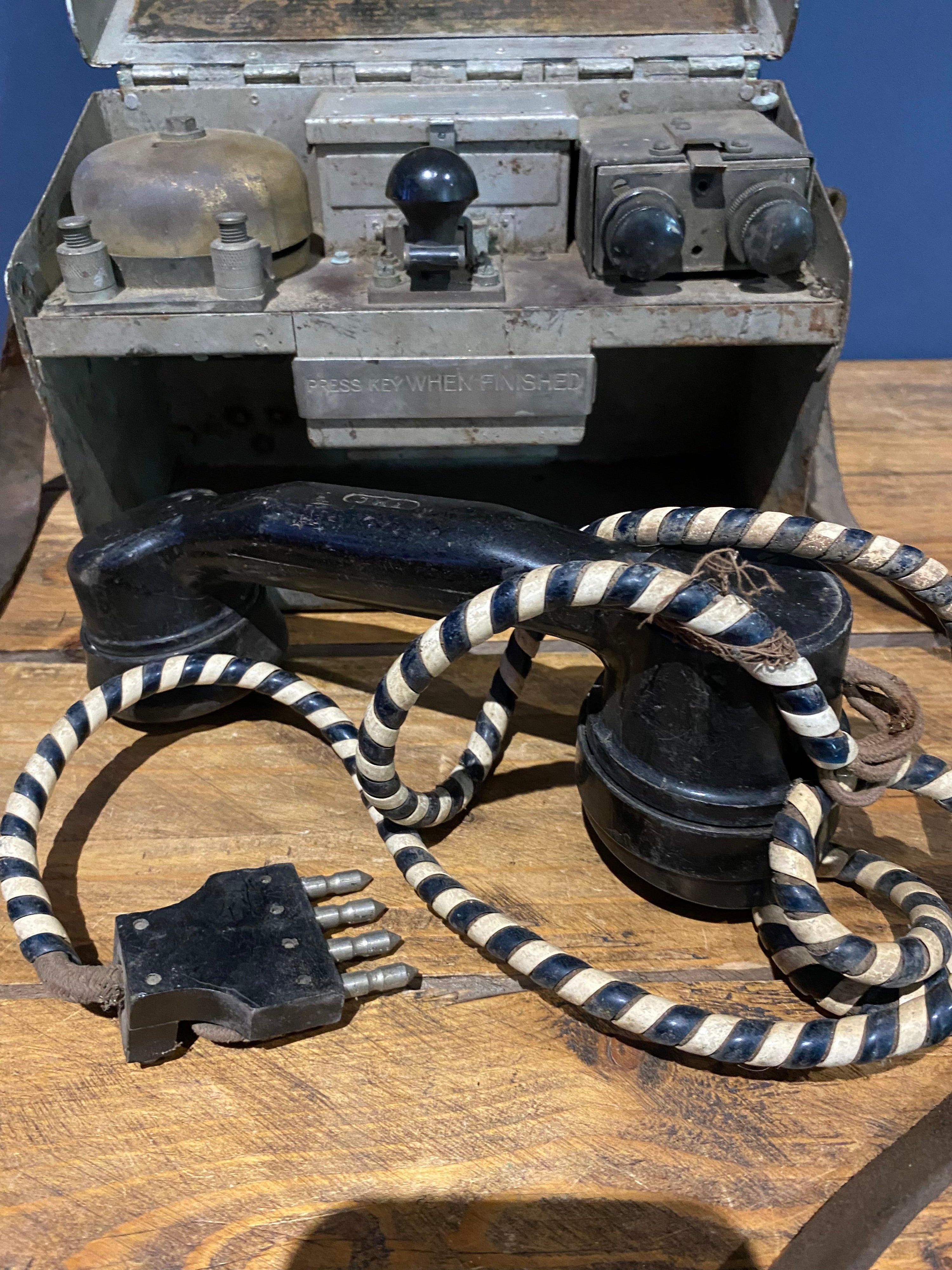 Rare WW2 British Army Telephone Set D Mark VII Field Telephone, Police Marked