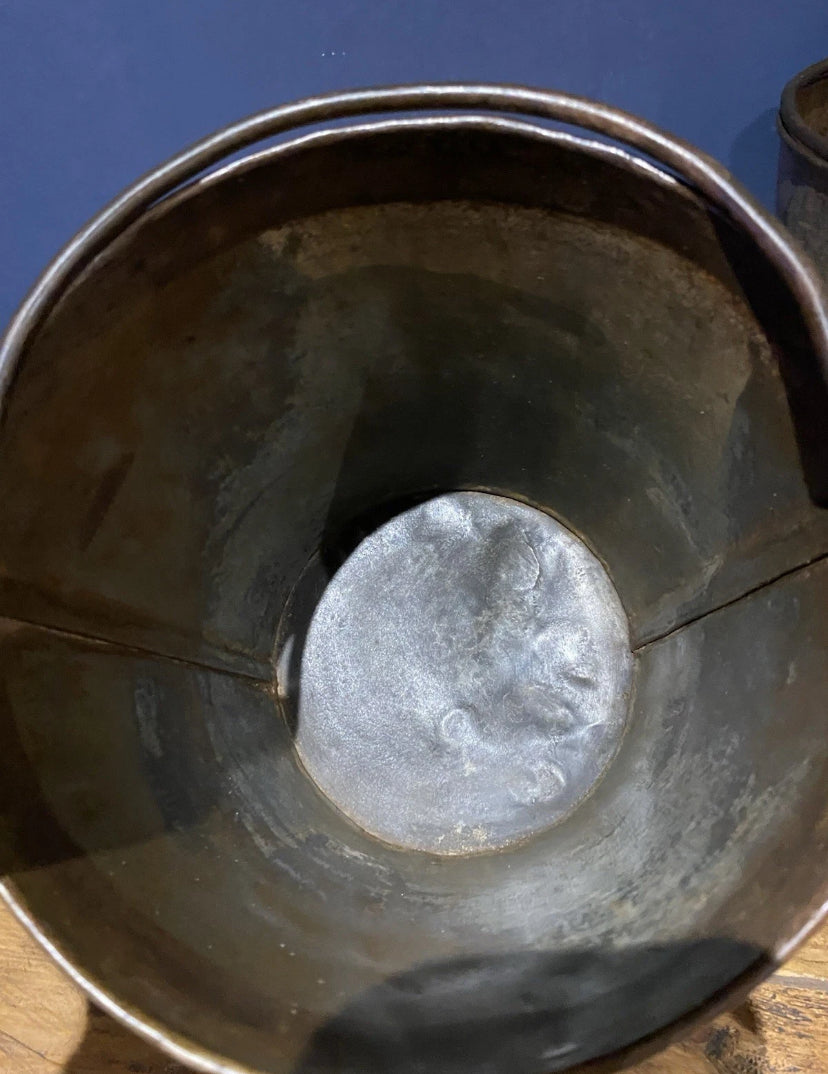 3 X Vintage Galvanised Buckets , Medium