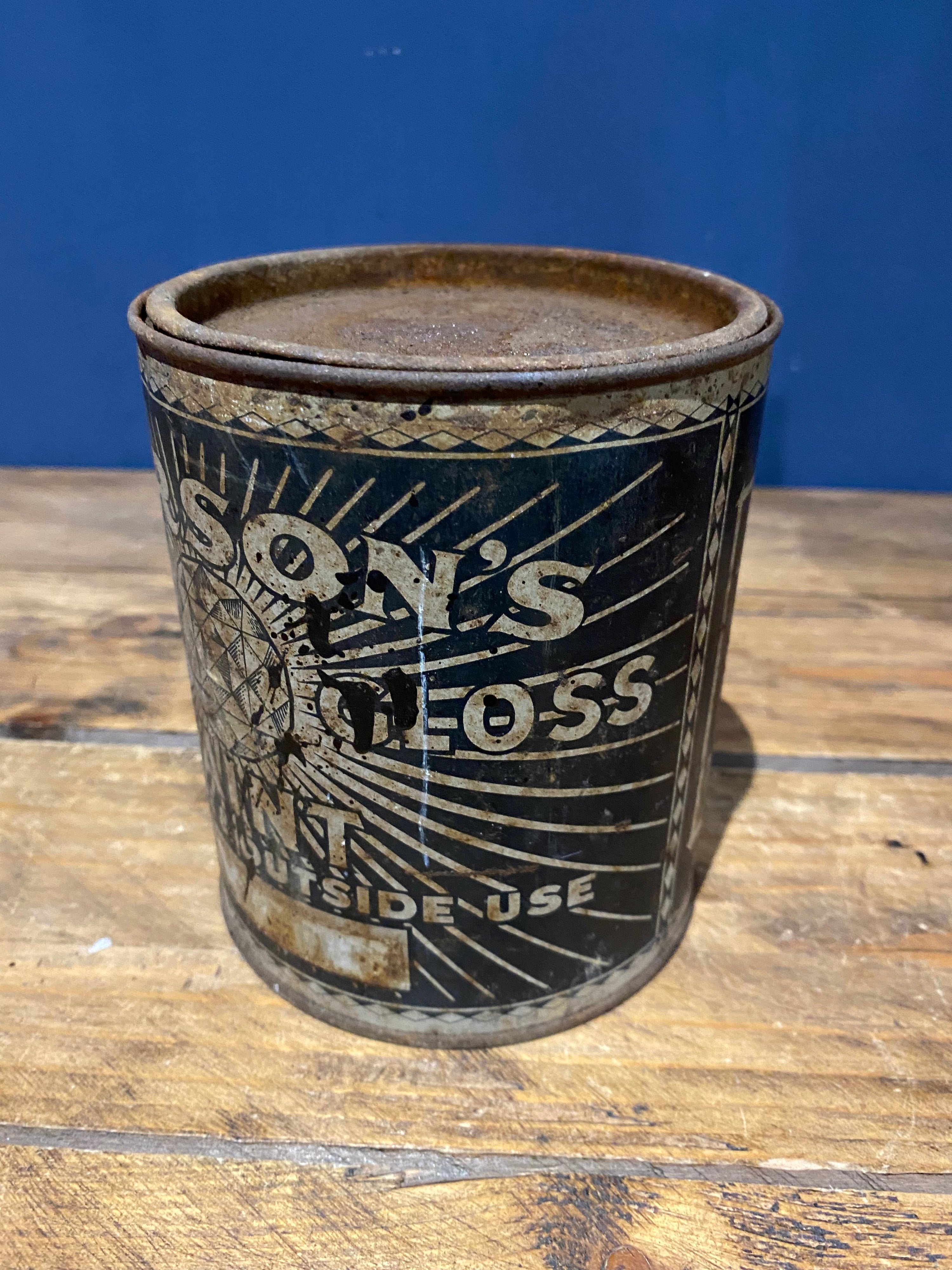 Antique / Vintage. Rare Carson’s Paint Tin , Full , As Found Condition