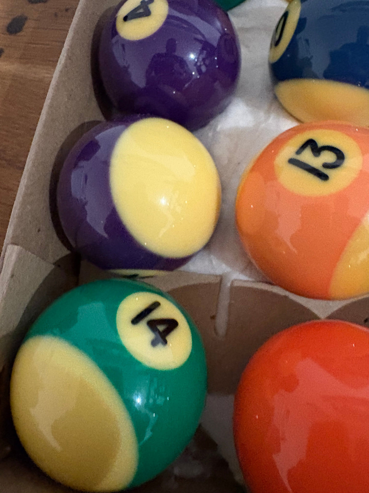 Vintage Vitalite Pool Ball Set , 1.7/8 Size .