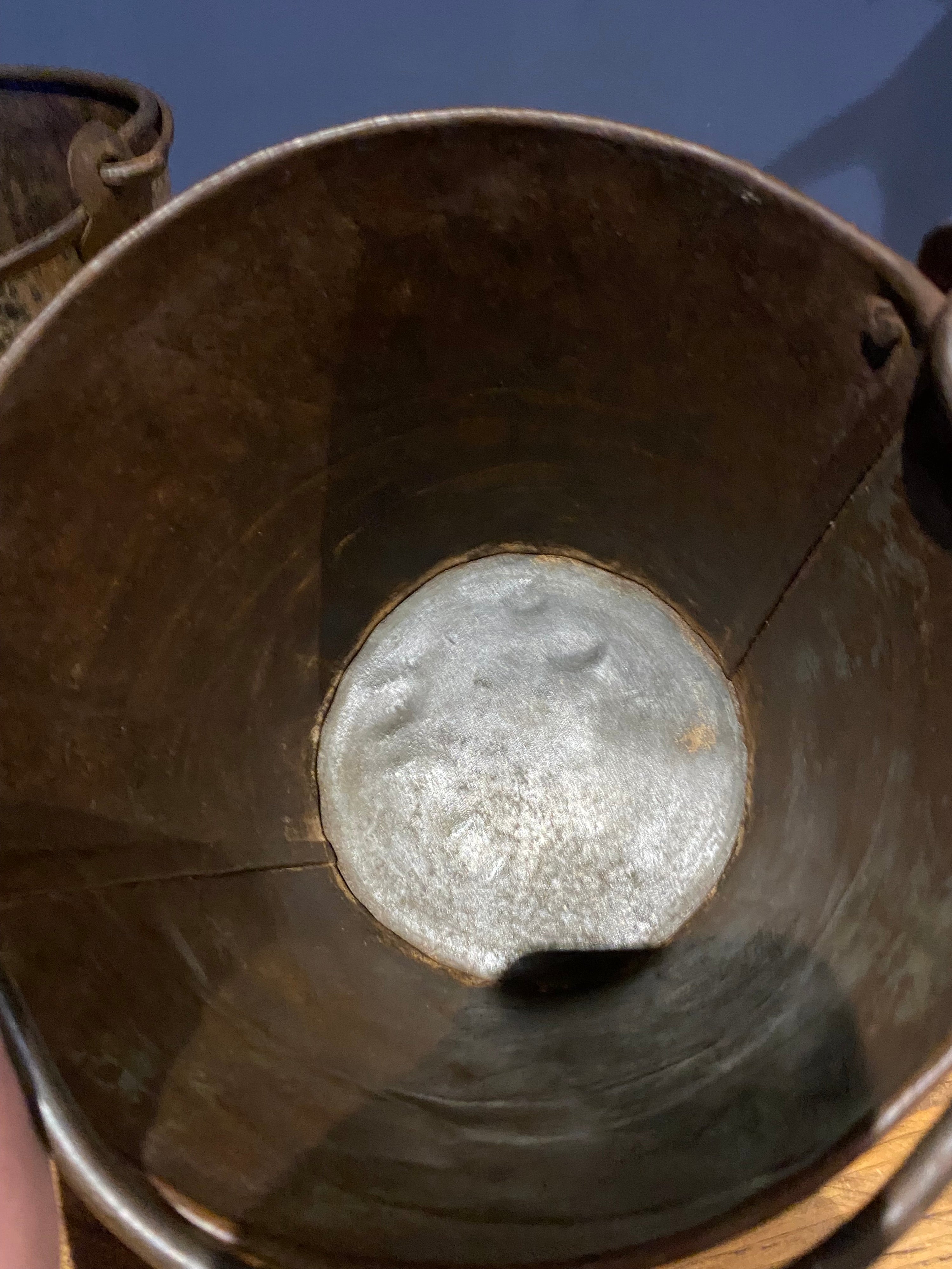 3 X Vintage Galvanised Buckets , Medium