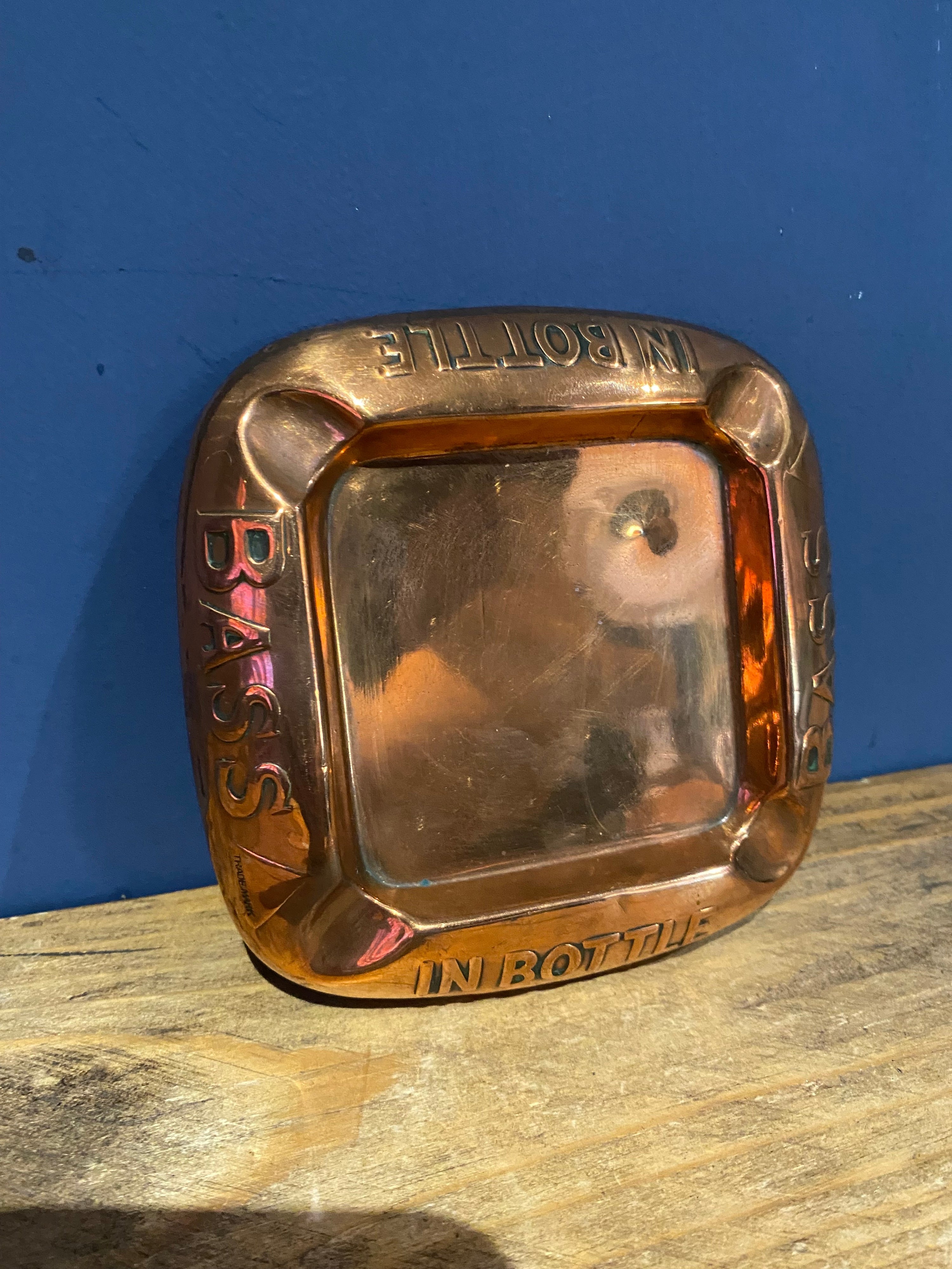 Vintage Bass Copper Ashtray , OCH Ltd, Nice Early Item.