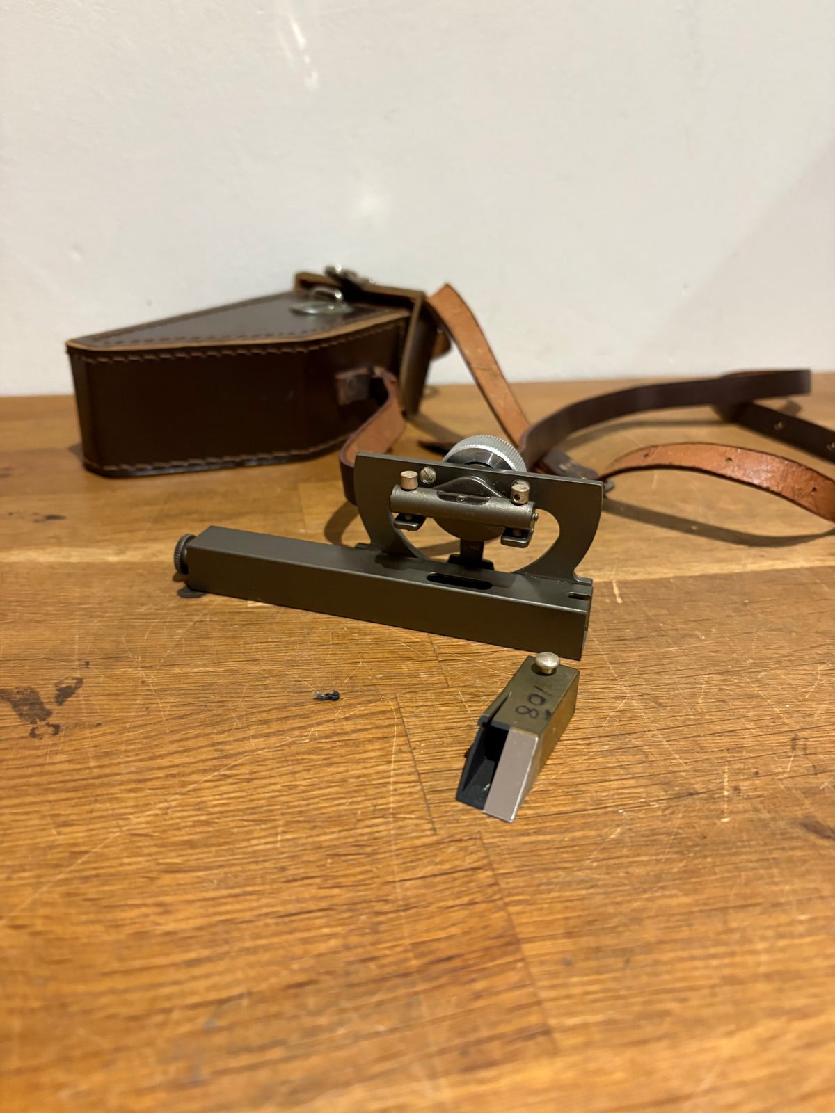 Vintage Abney Level Clinometer Surveying Instrument Leather Case No 108
