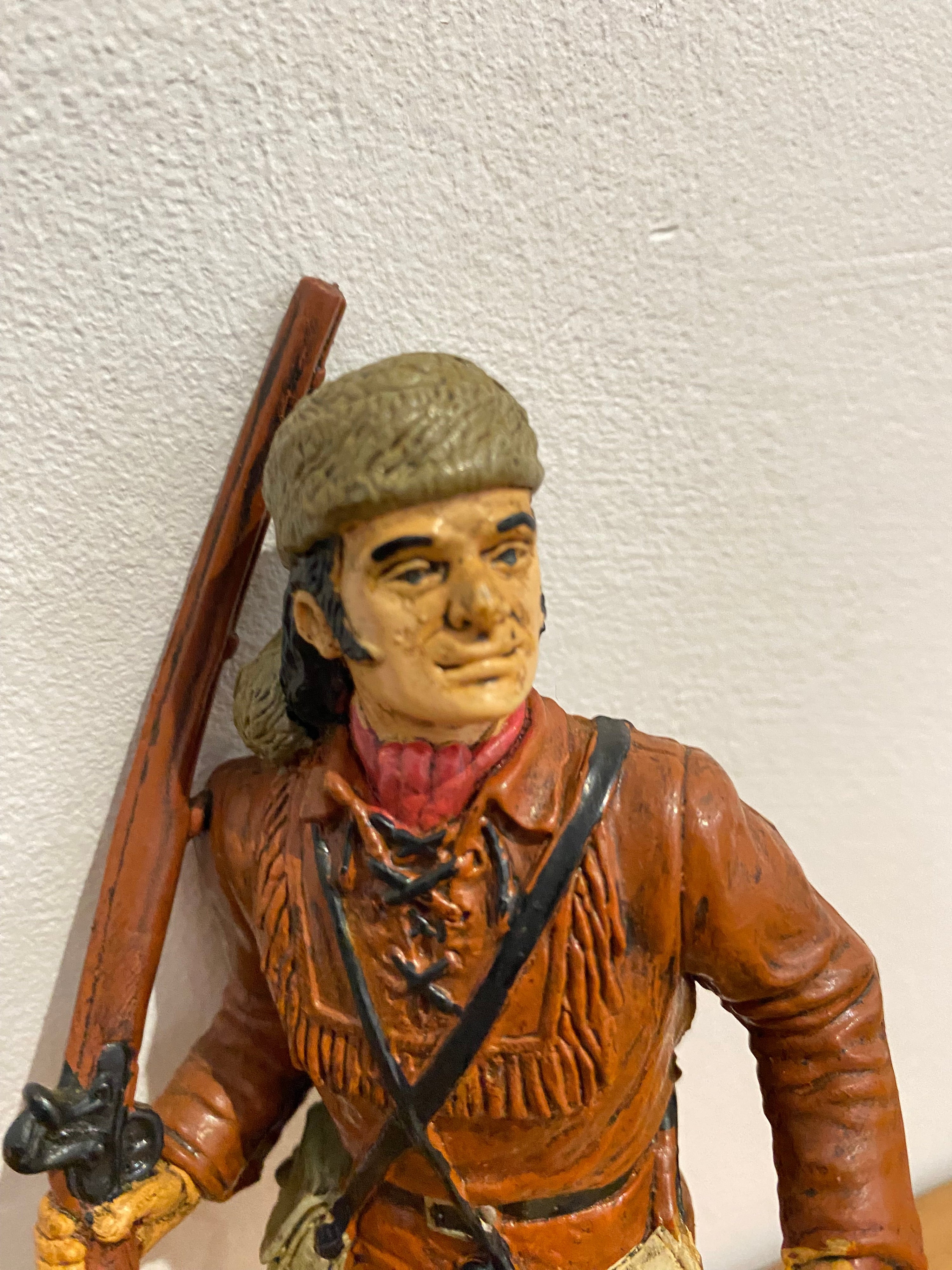 Vintage Comansi Wild West Series Davy Crocket Figure , 7 Inches , Plastic