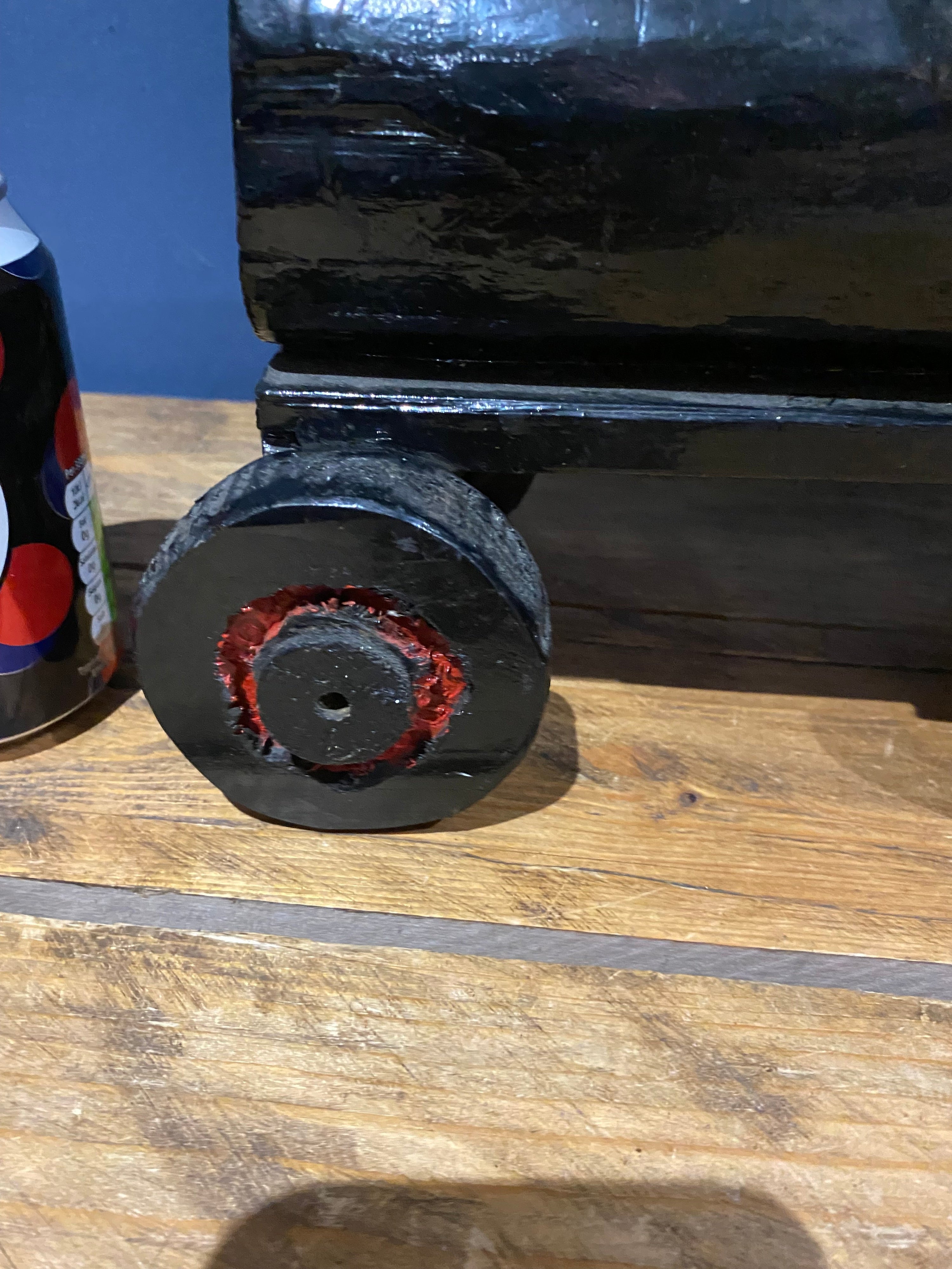 Scratch Built Wooden Steam Engine , Folk Art