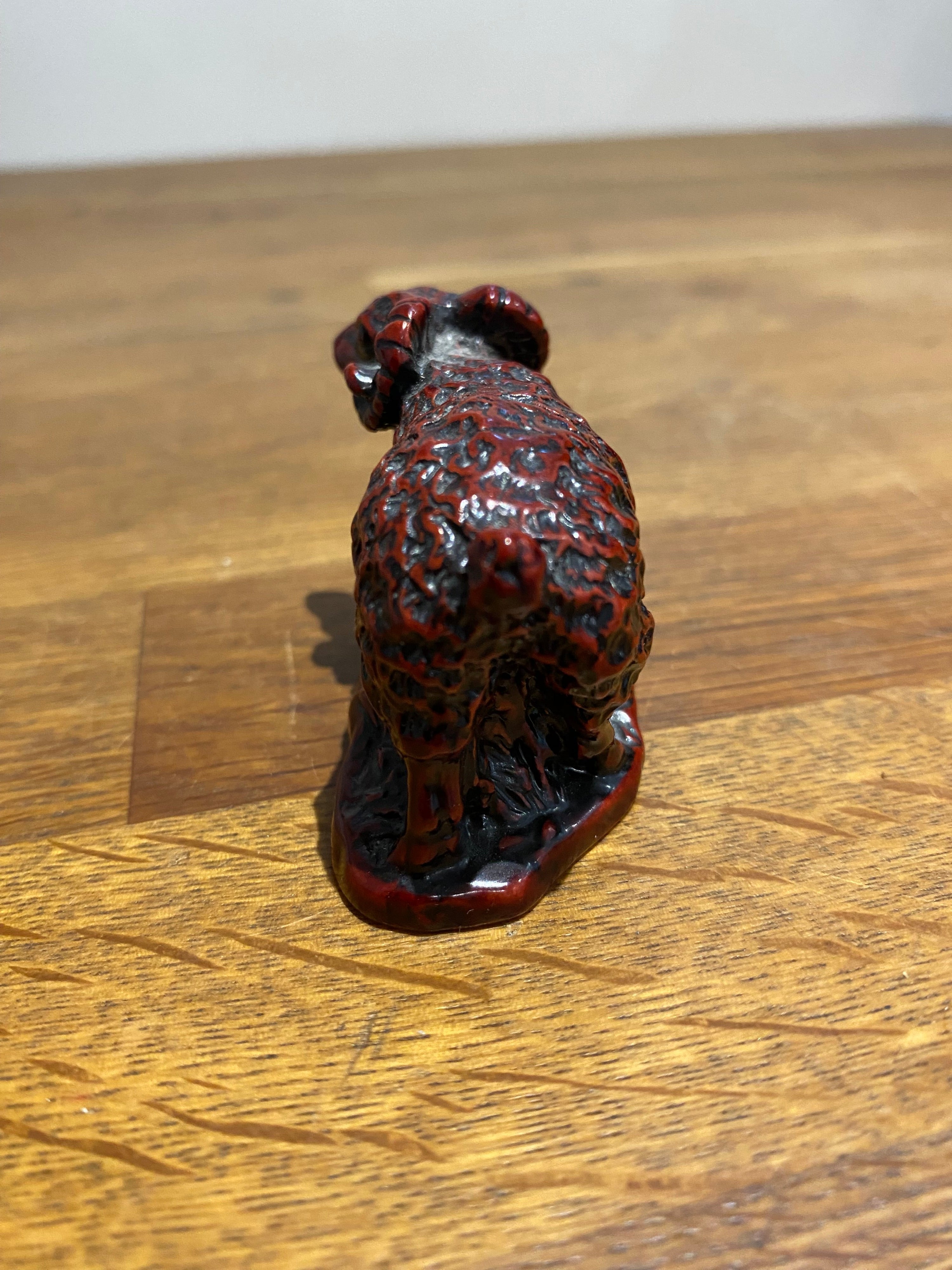 Miniature chinese year of the ram resin figure.