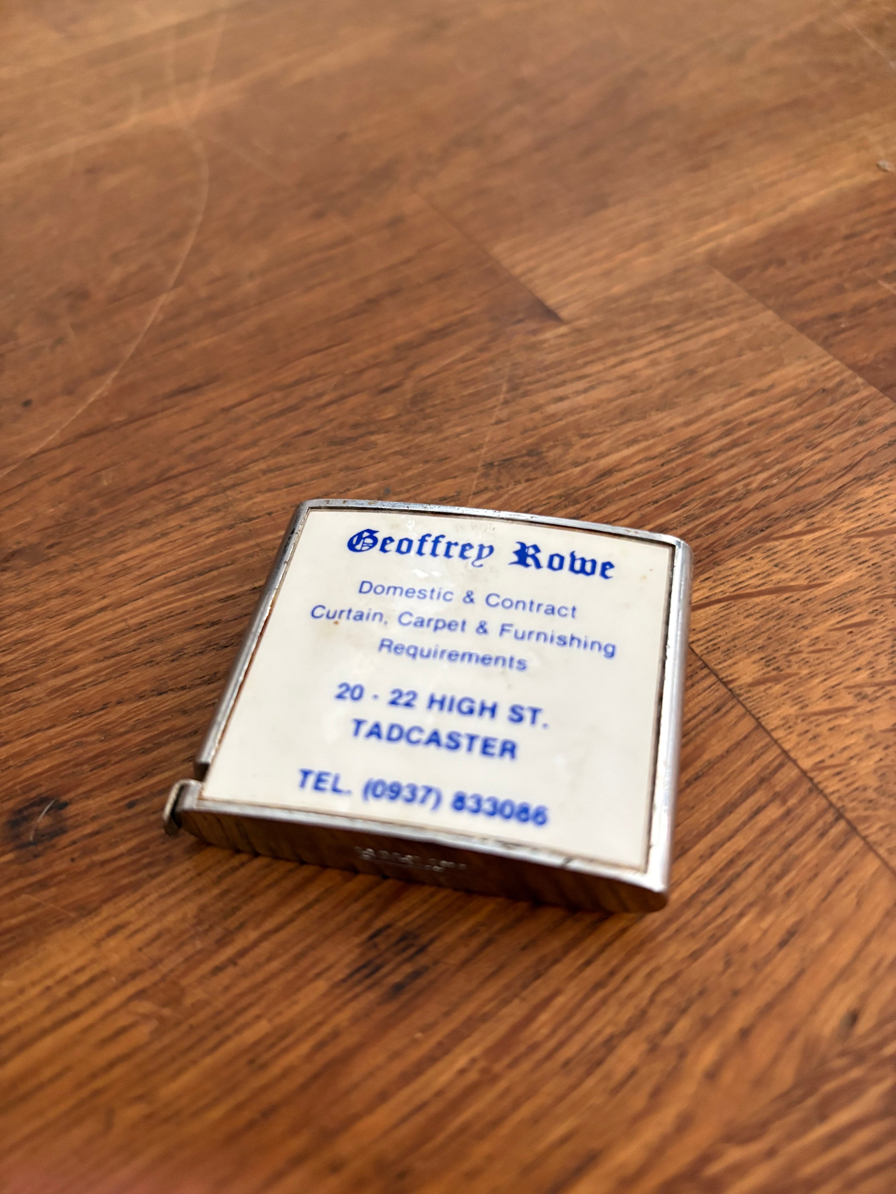 Vintage Advertising Tape Measure , Geoffrey Rowe, Tadcaster