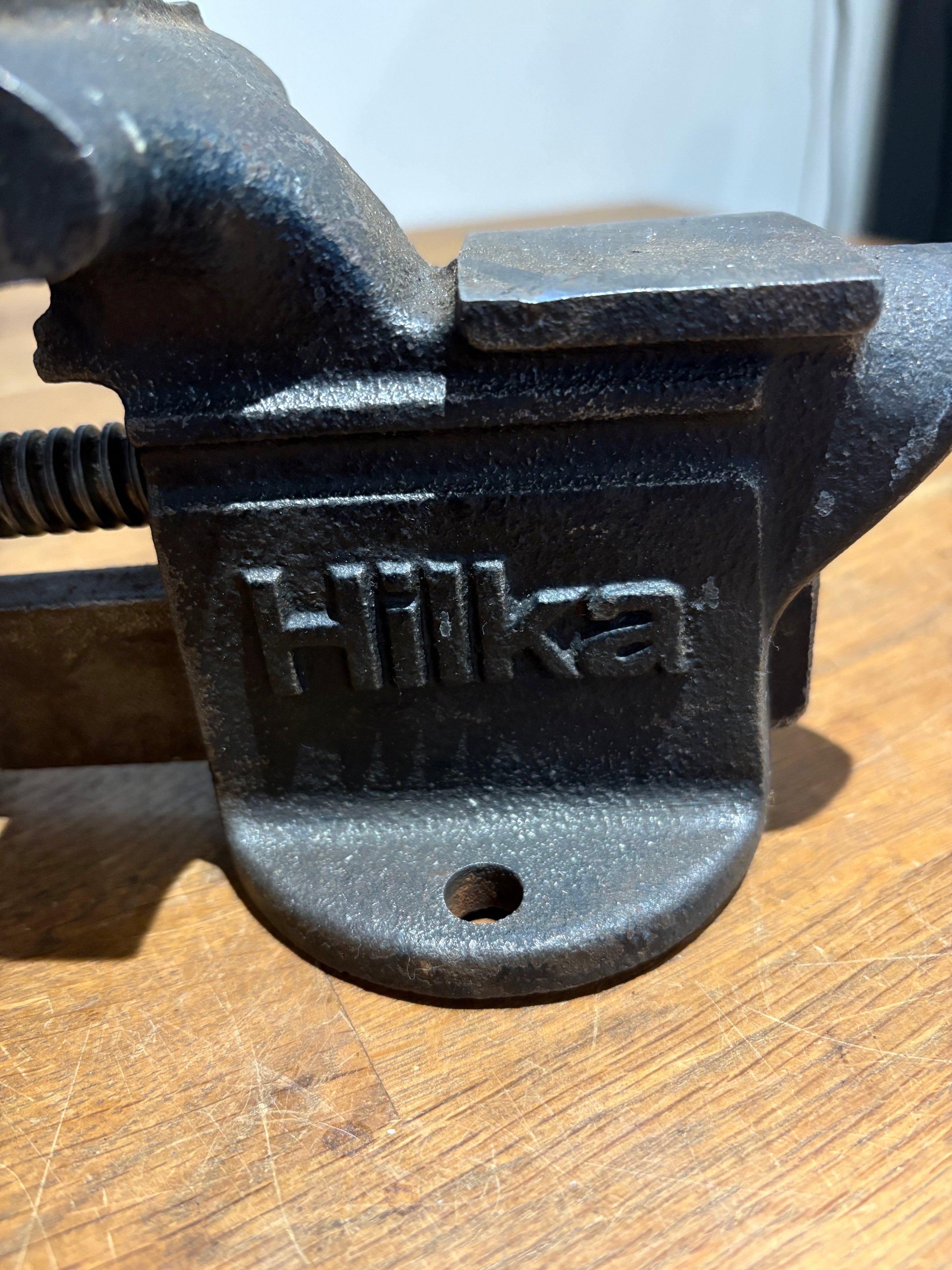 Vintage Hilka Bench Vice , 3.5” Jaws , Made In Japan