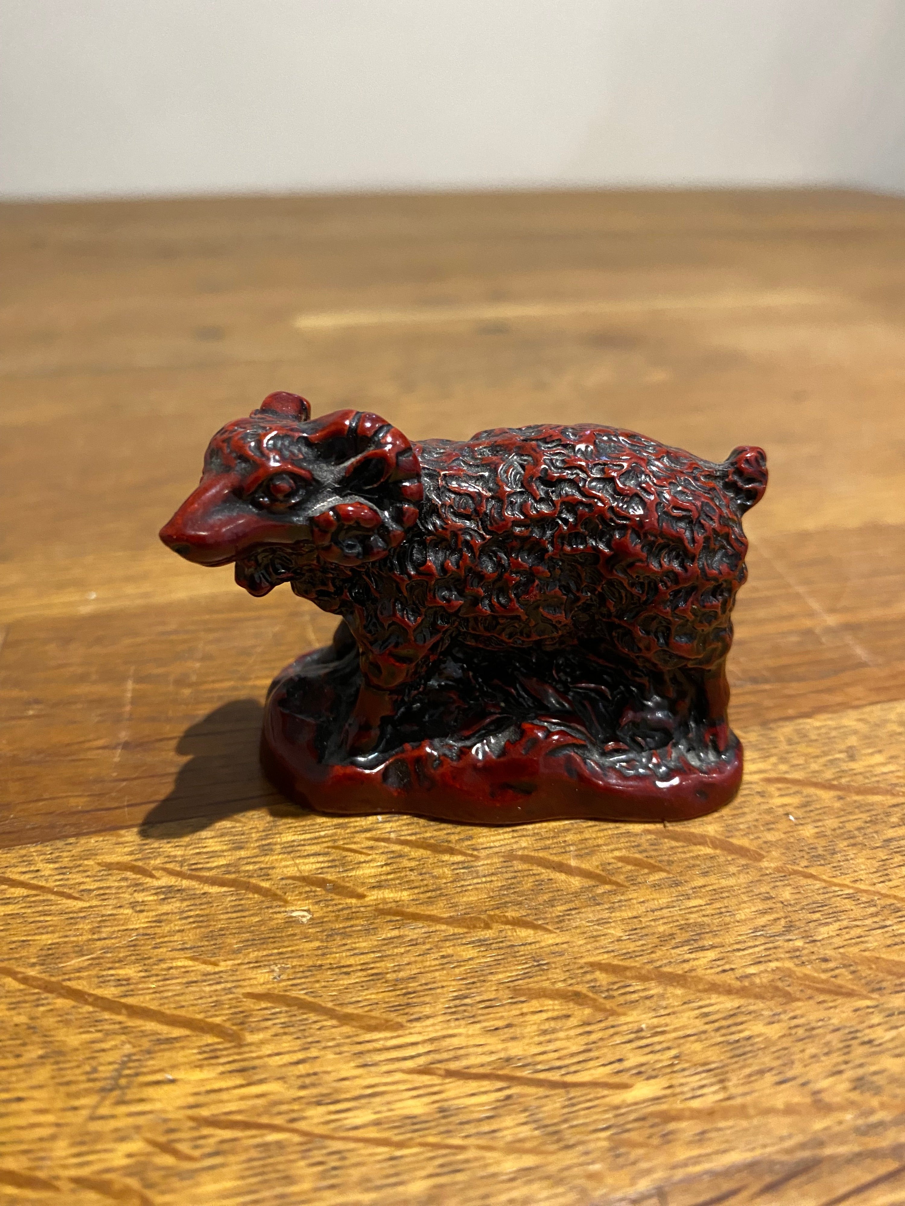 Miniature chinese year of the ram resin figure.