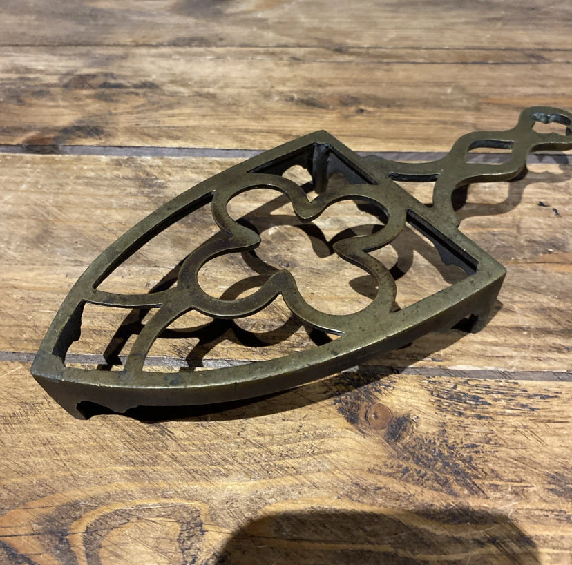 Nice Fireside Brass Trivet, For Sad Iron , Decorative