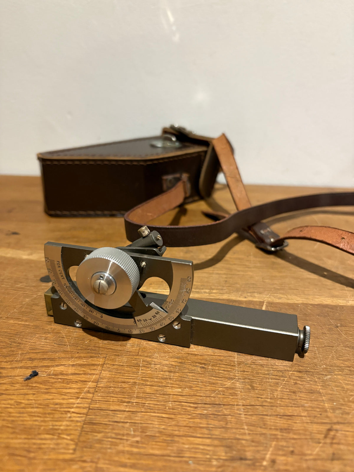 Vintage Abney Level Clinometer Surveying Instrument Leather Case No 108