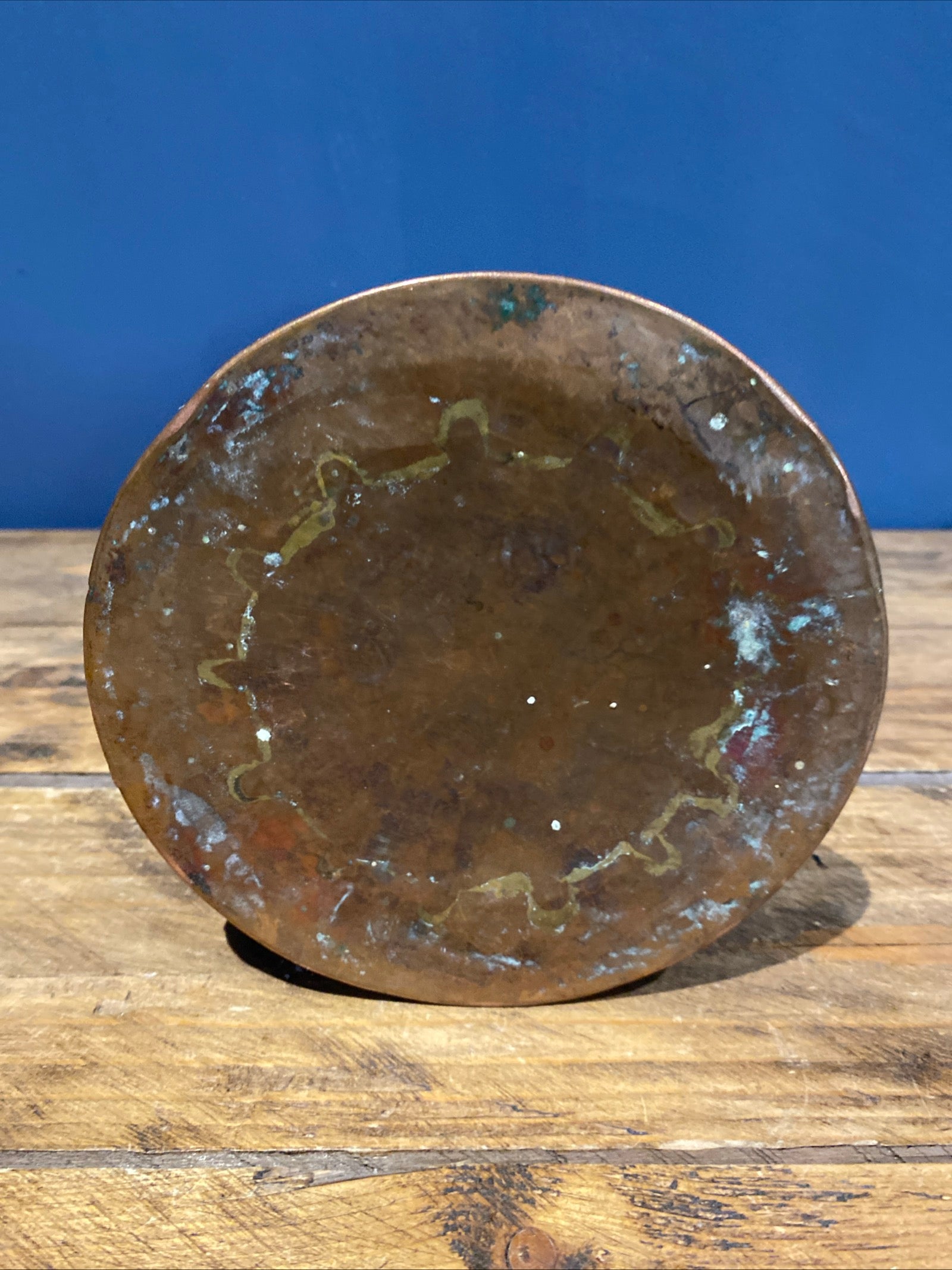 Antique Copper And Brass Vase , With Patina