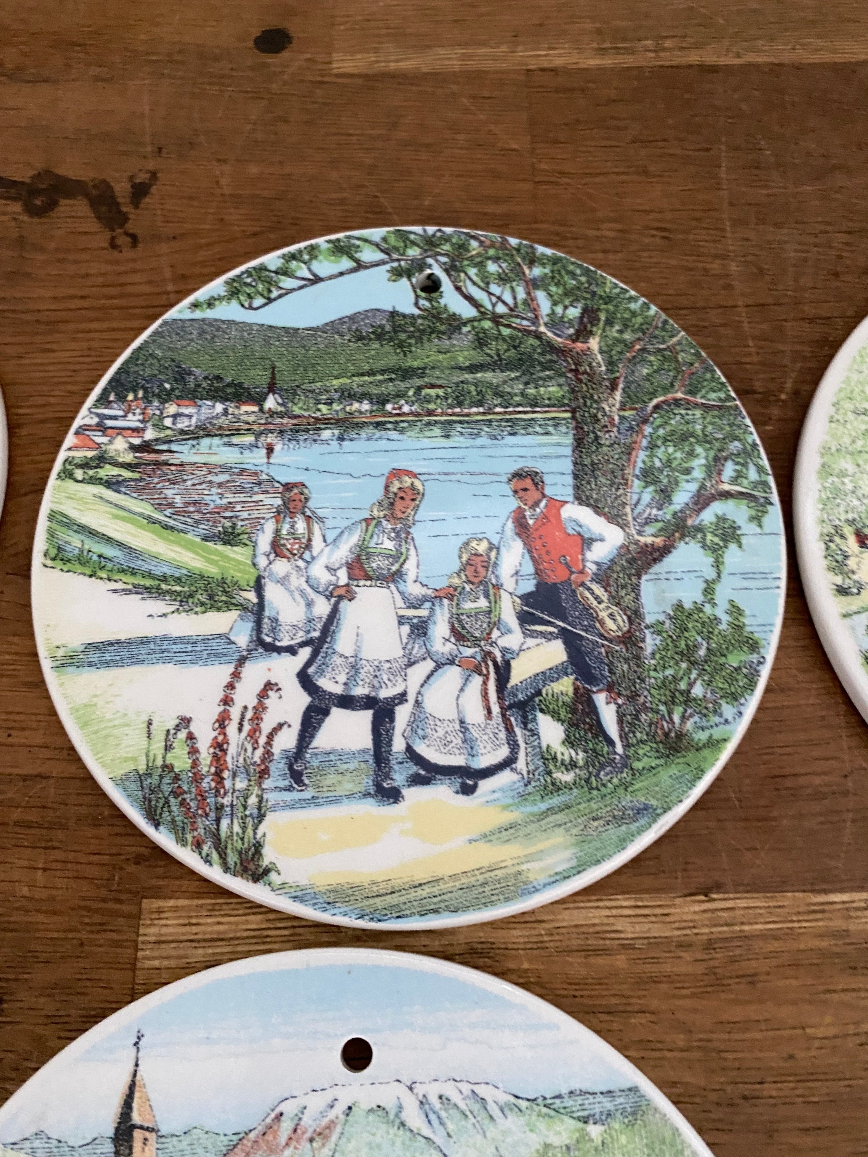 Set Of Six , Norske Bunader, Dekor Jonas Hinna Ceramic Wall Plaques/ Hangers