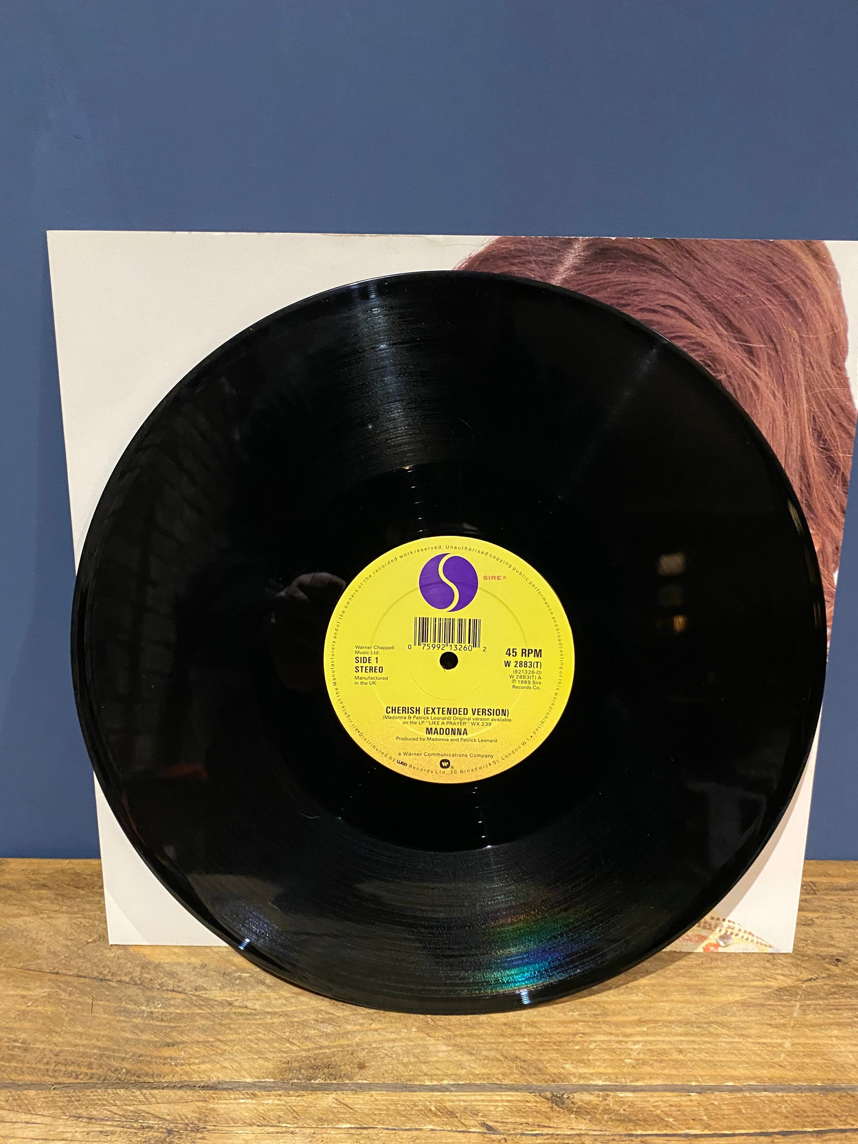 Madonna Cherish picture of vinyl record. Buy quirky vintage and antiques from Wilson Fox Antiques with fast dispatch and free delivery.