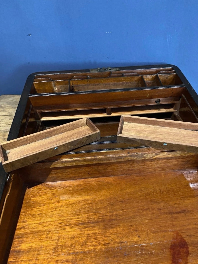 Antique Box / Writing Slope In Need Of Tlc , Secret Compartment.