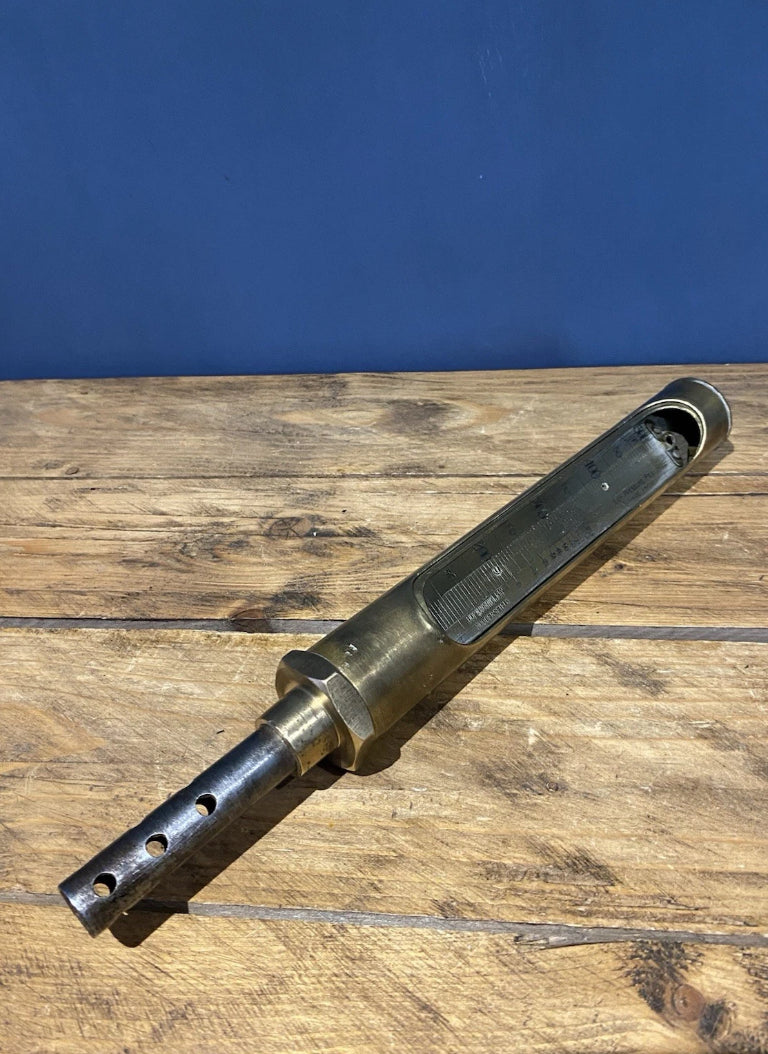 Antique/ Vintage Brass Steam Thermometer, Industrial / Steam Engine
