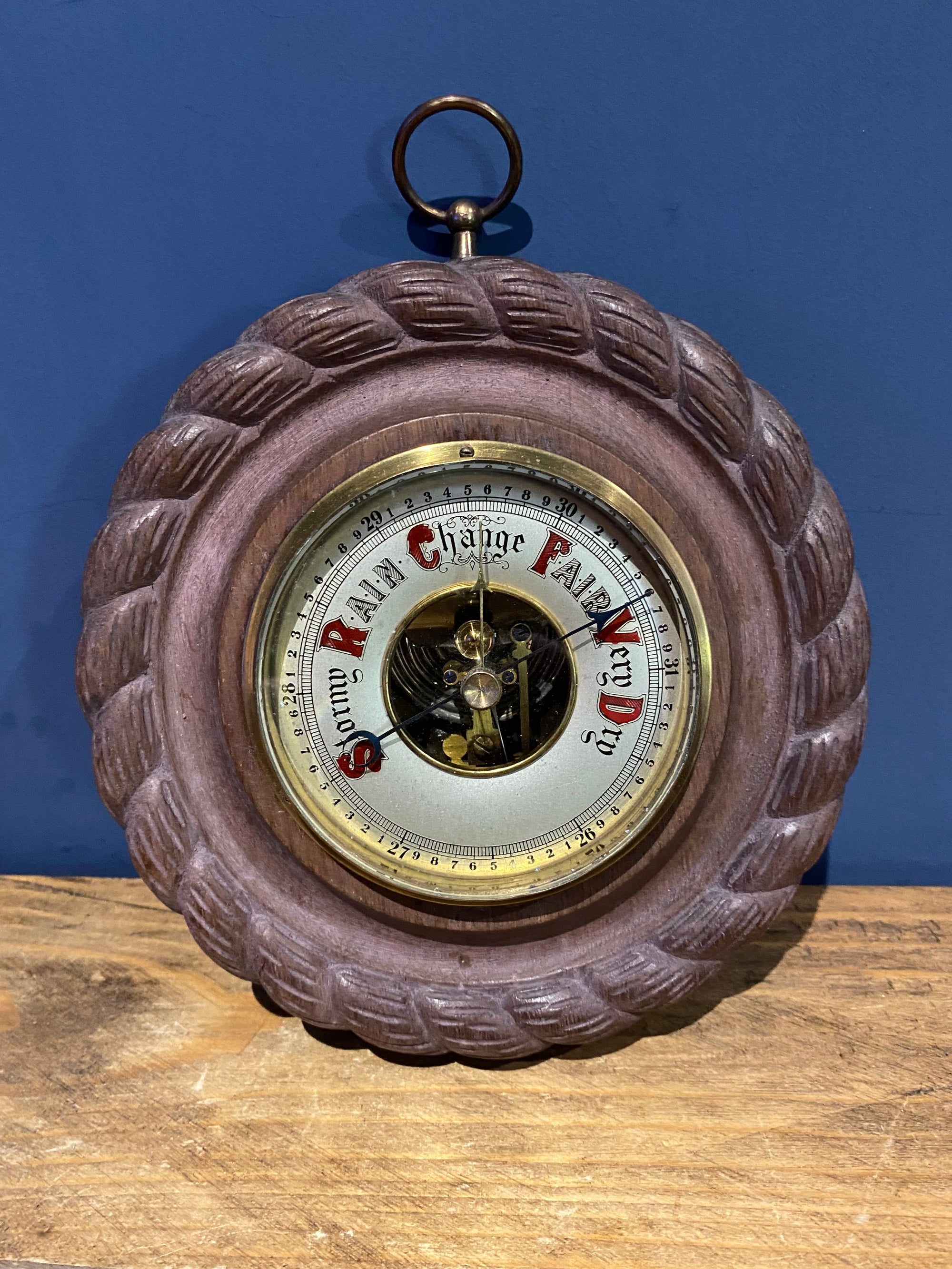 Antique/ Vintage Carved Oak Barometer