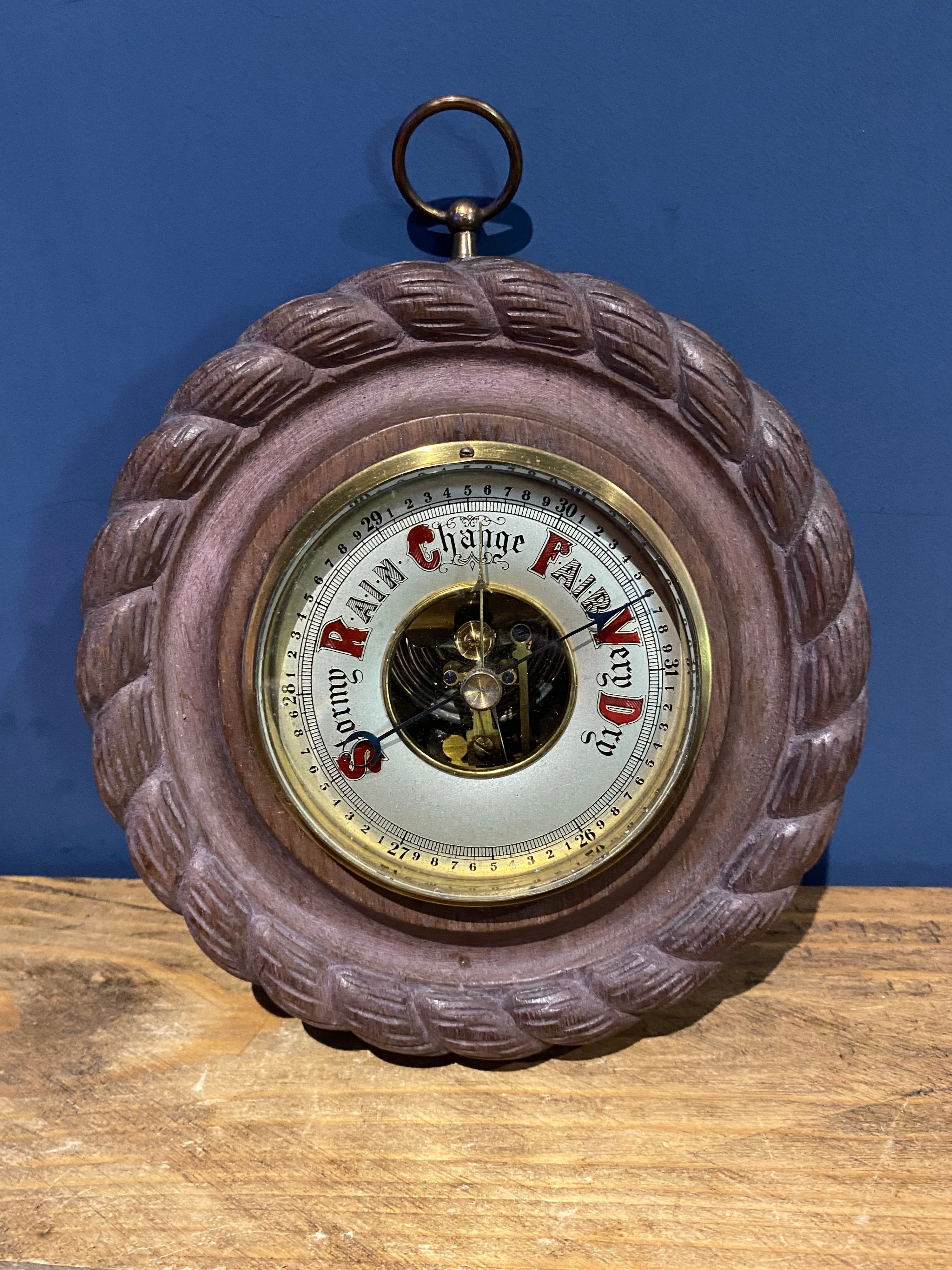 Antique/ Vintage Carved Oak Barometer