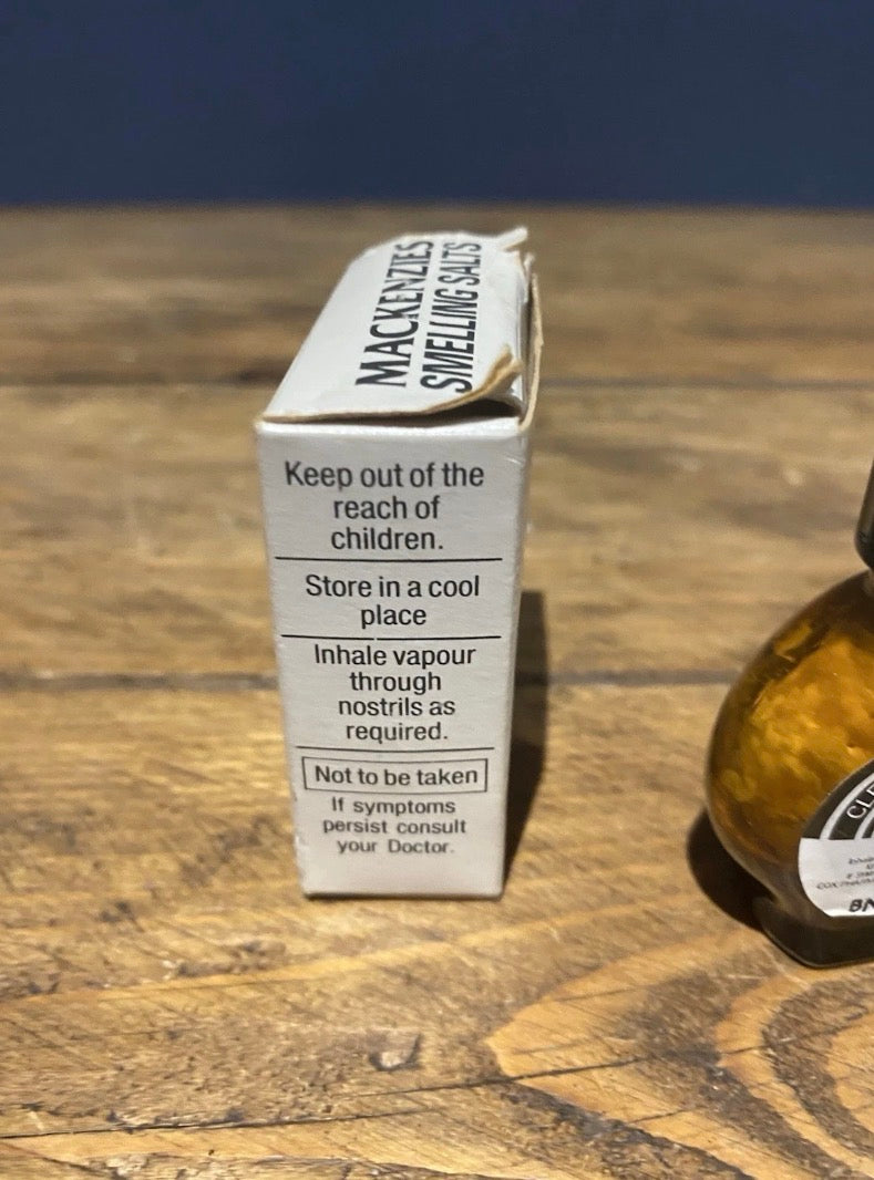 Vintage Mackenzies Smelling Salts Bottle And Box