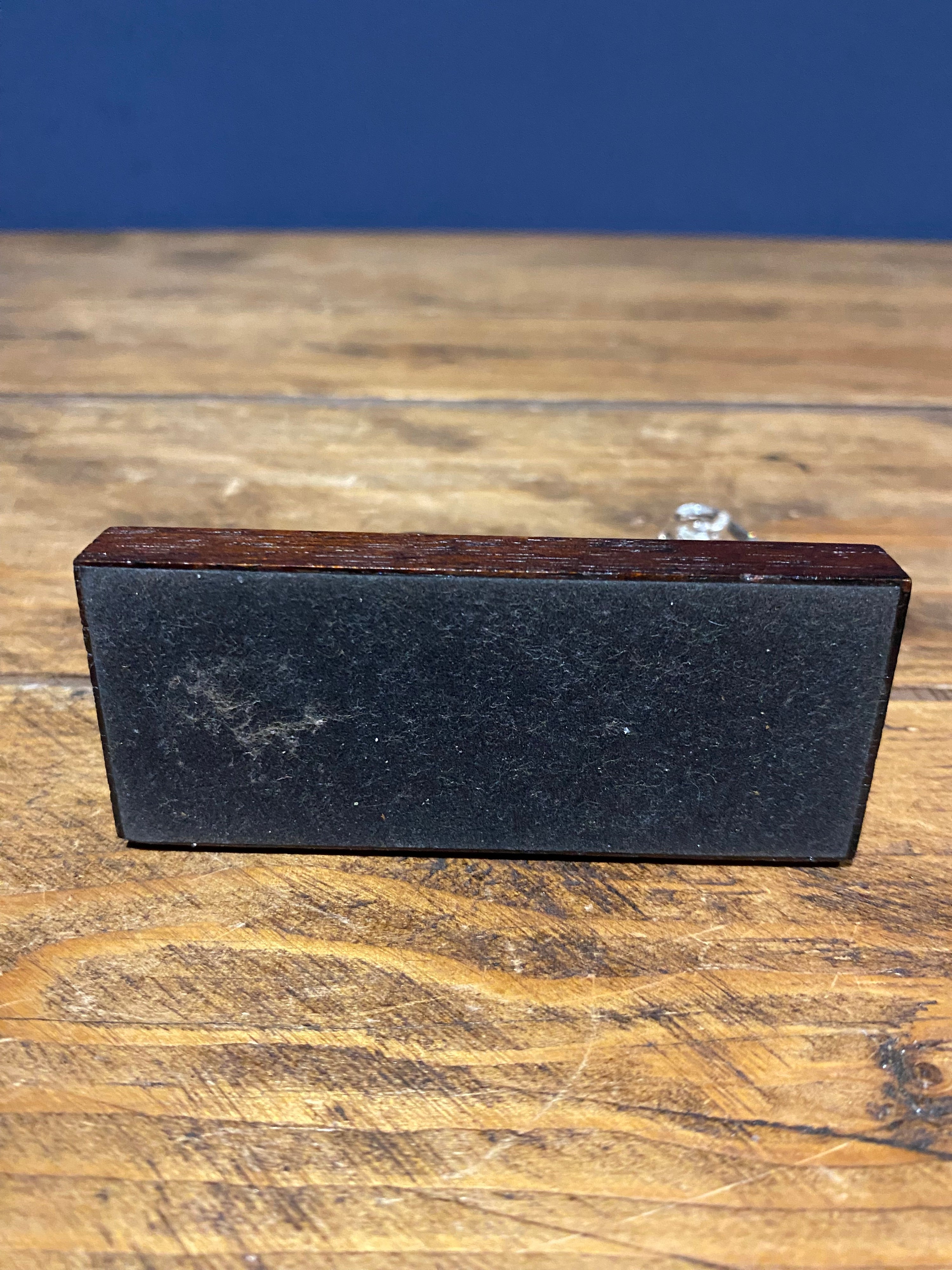 Vintage Crystal Spaniel Ornament On Wood Base