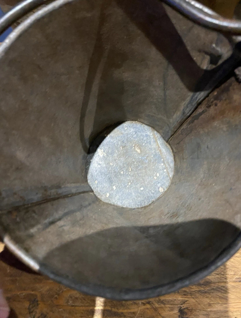 Vintage Small Galvanised/ Steel Buckets / Flower Buckets , Plenty Of Patina X3