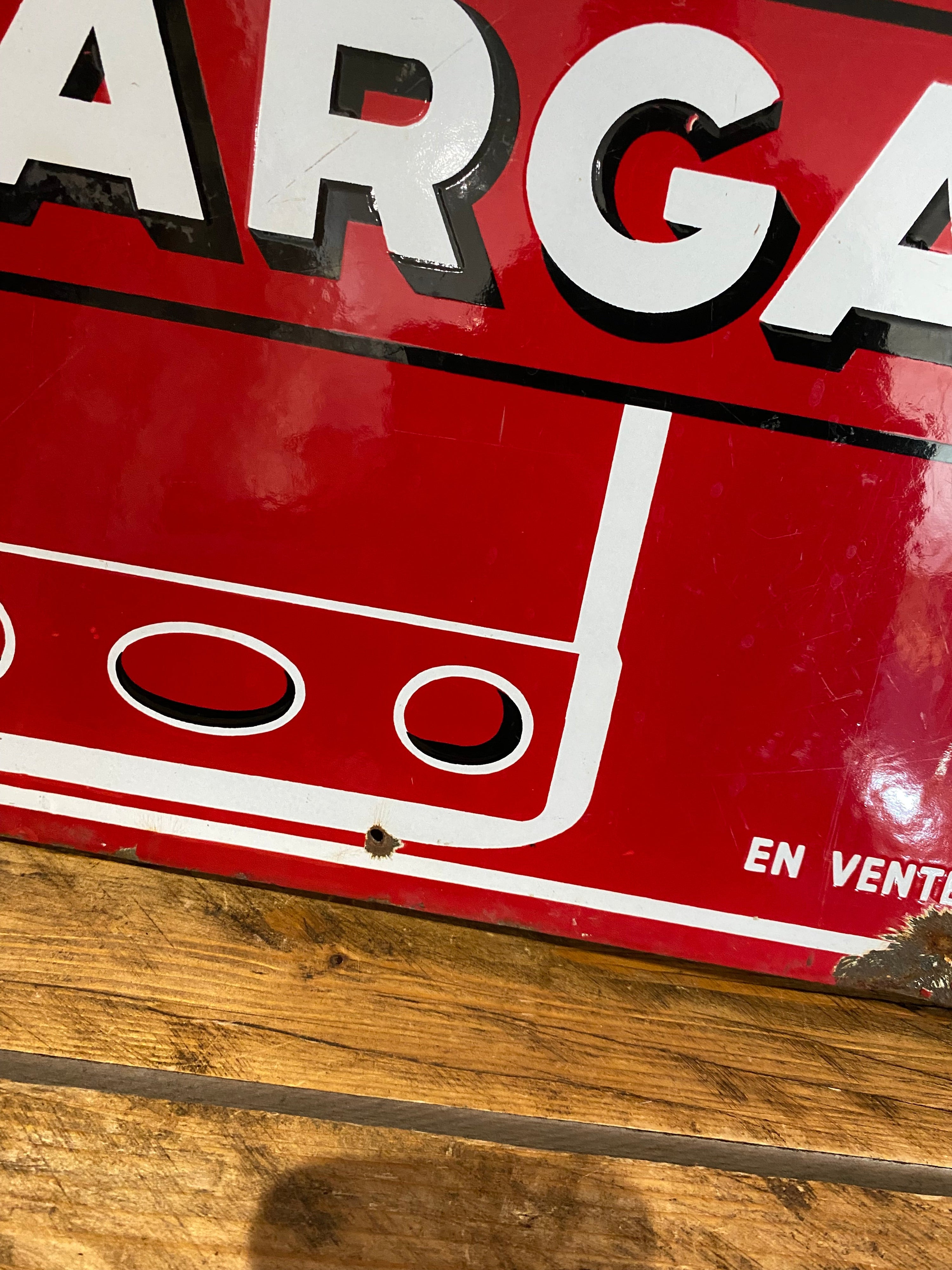 Vintage French Antargaz double sided enamel sign , 1970’s