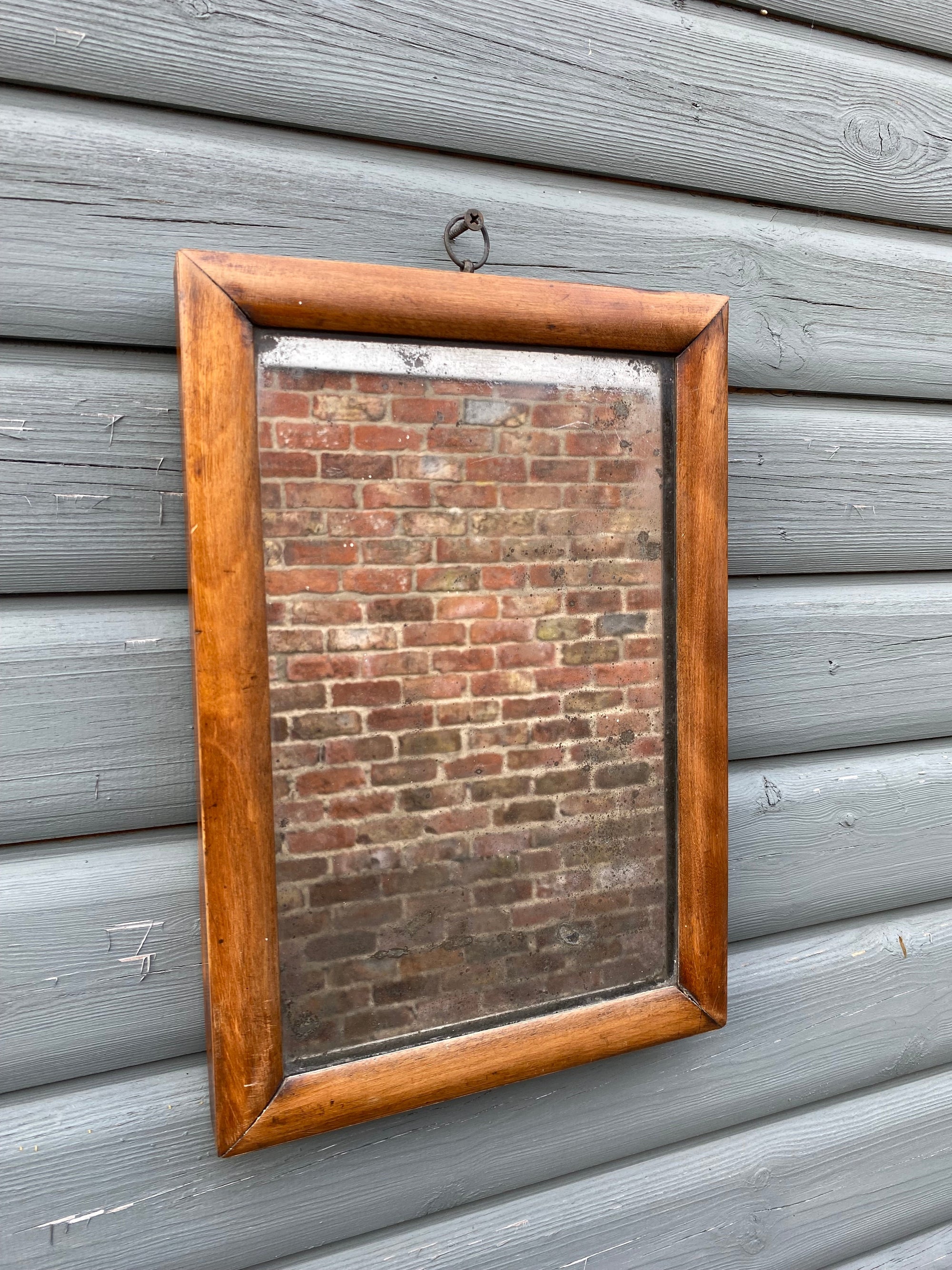 Well Worn Antique Wall Mirror, Aged Mirror