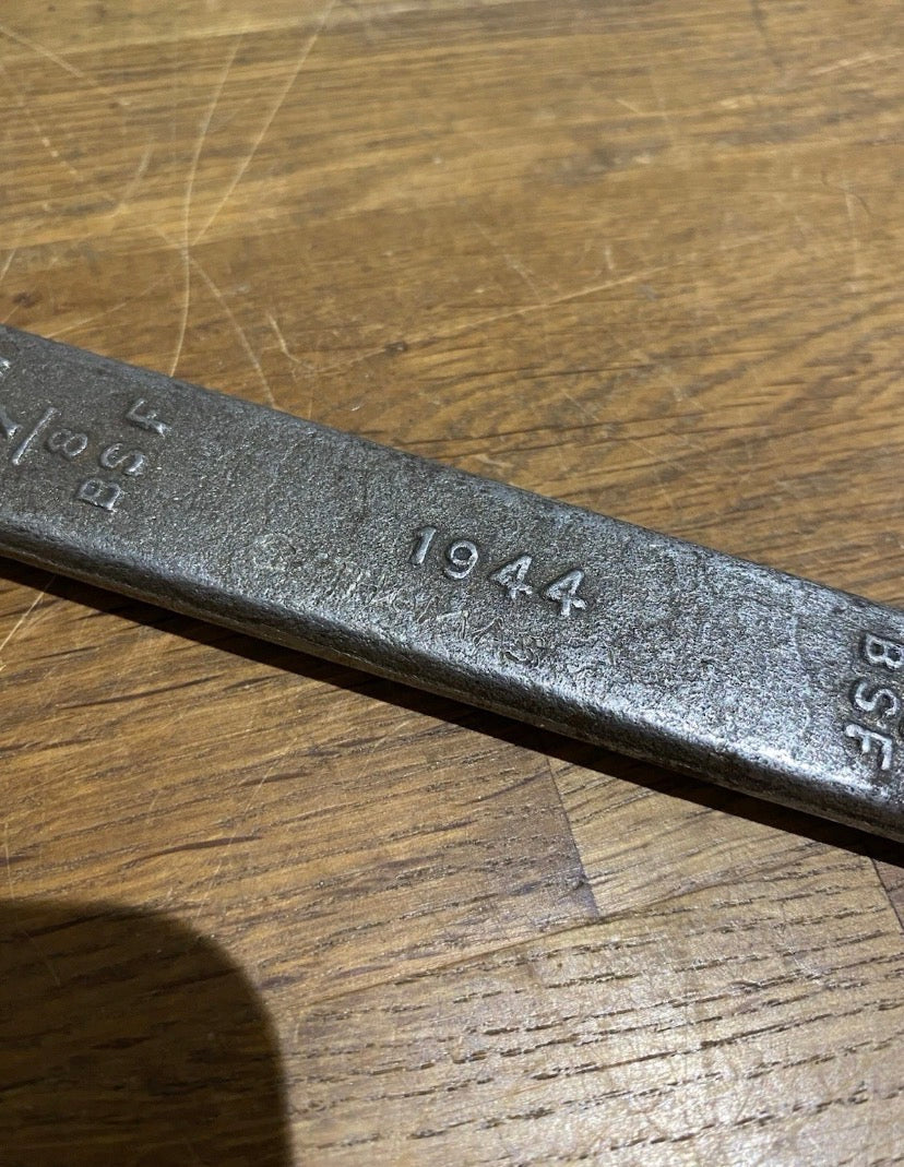 Vintage 1944 Snail Brand Spanner, 3/4 Bsw, 7/8 Bsf + 5/8 Bsw, 11/16 Bsf.