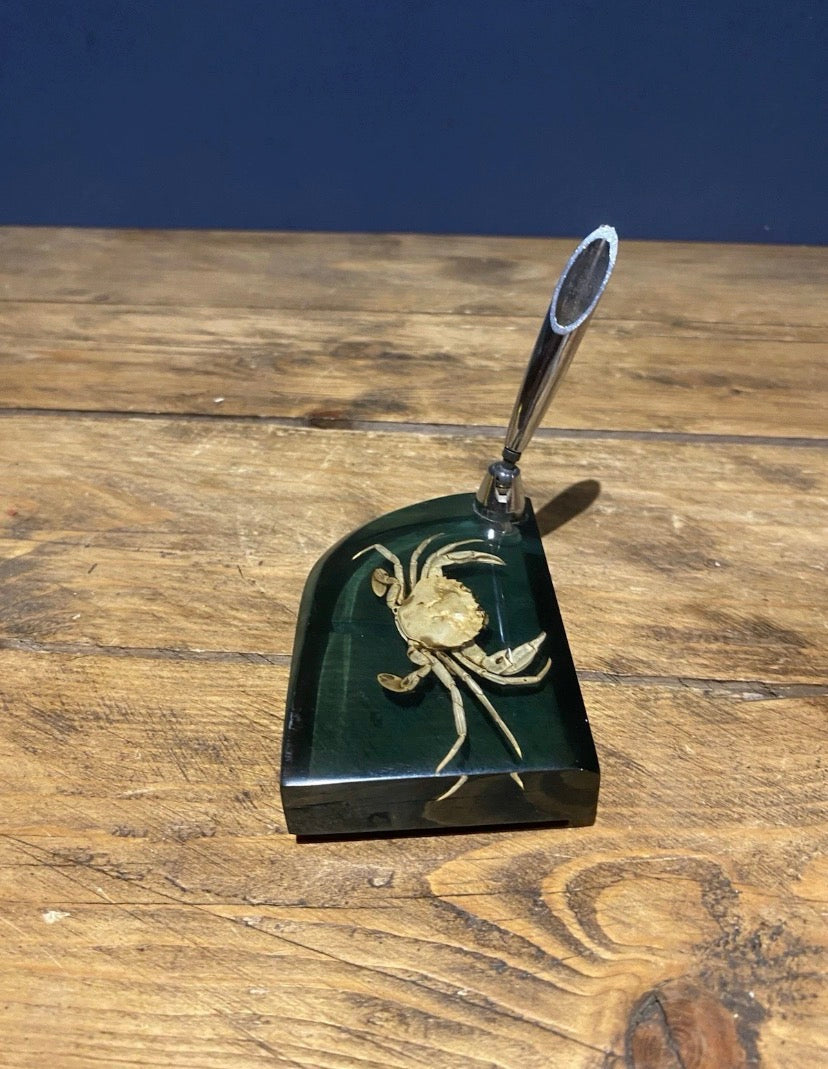 Vintage Lucite Crab Pen Holder / Paper Weight