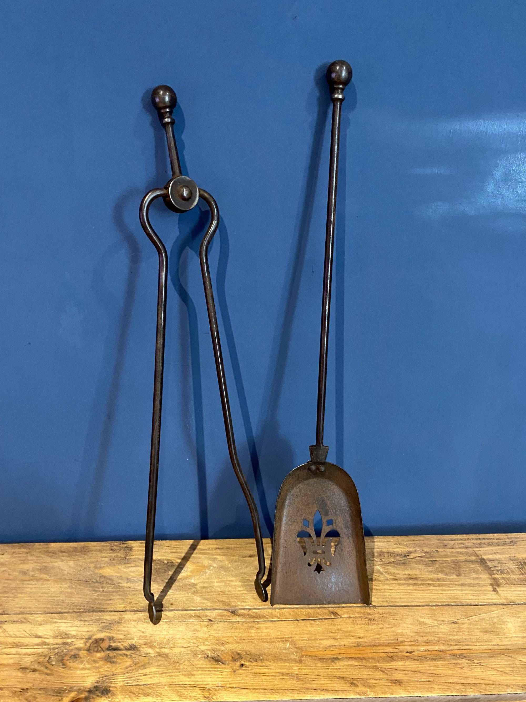 Antique Fireside Tongs And Shovel/scoop