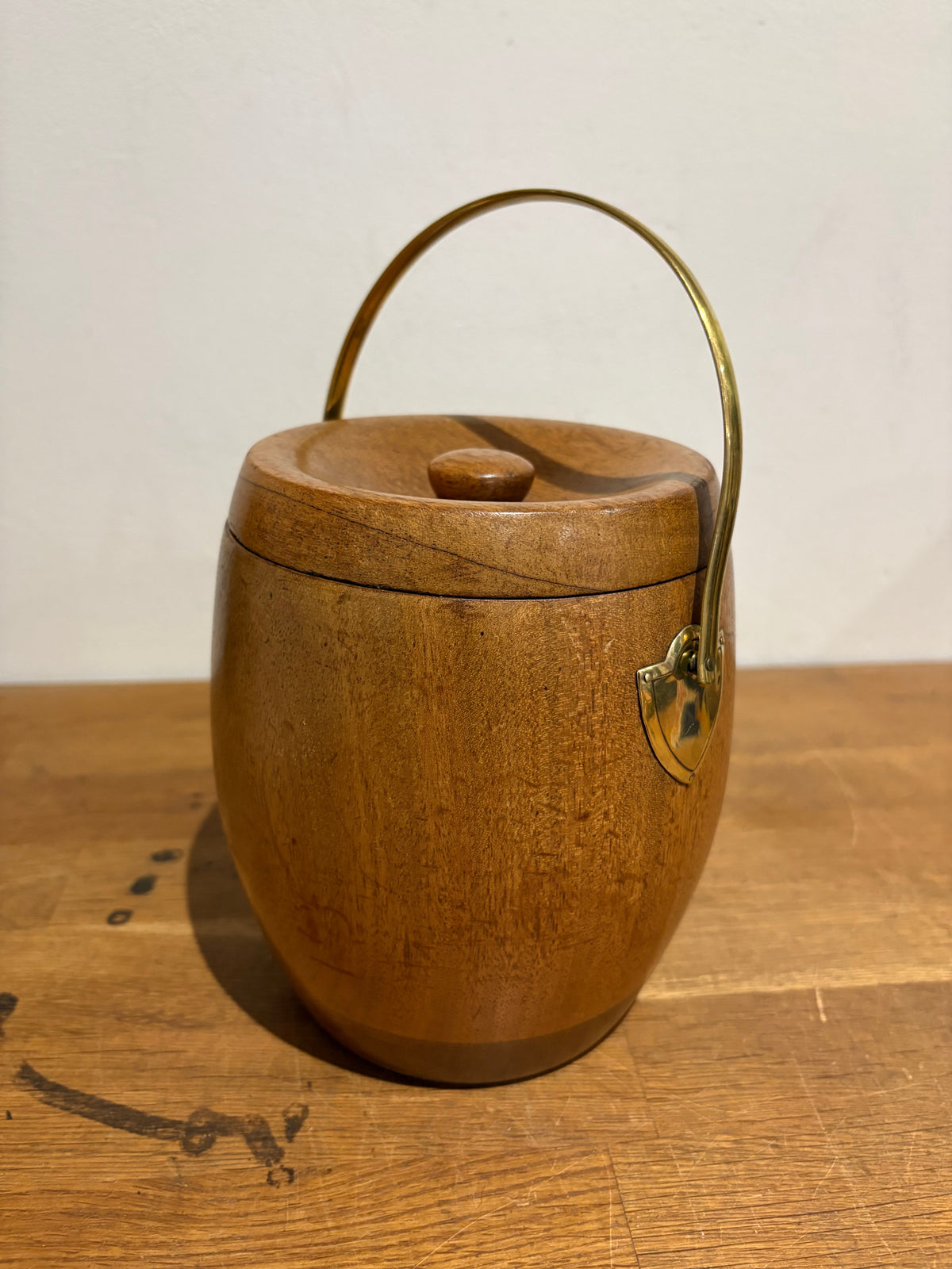 Vintage Kent Ware ‘Made In England’ Teak Ice/Biscuit Barrel