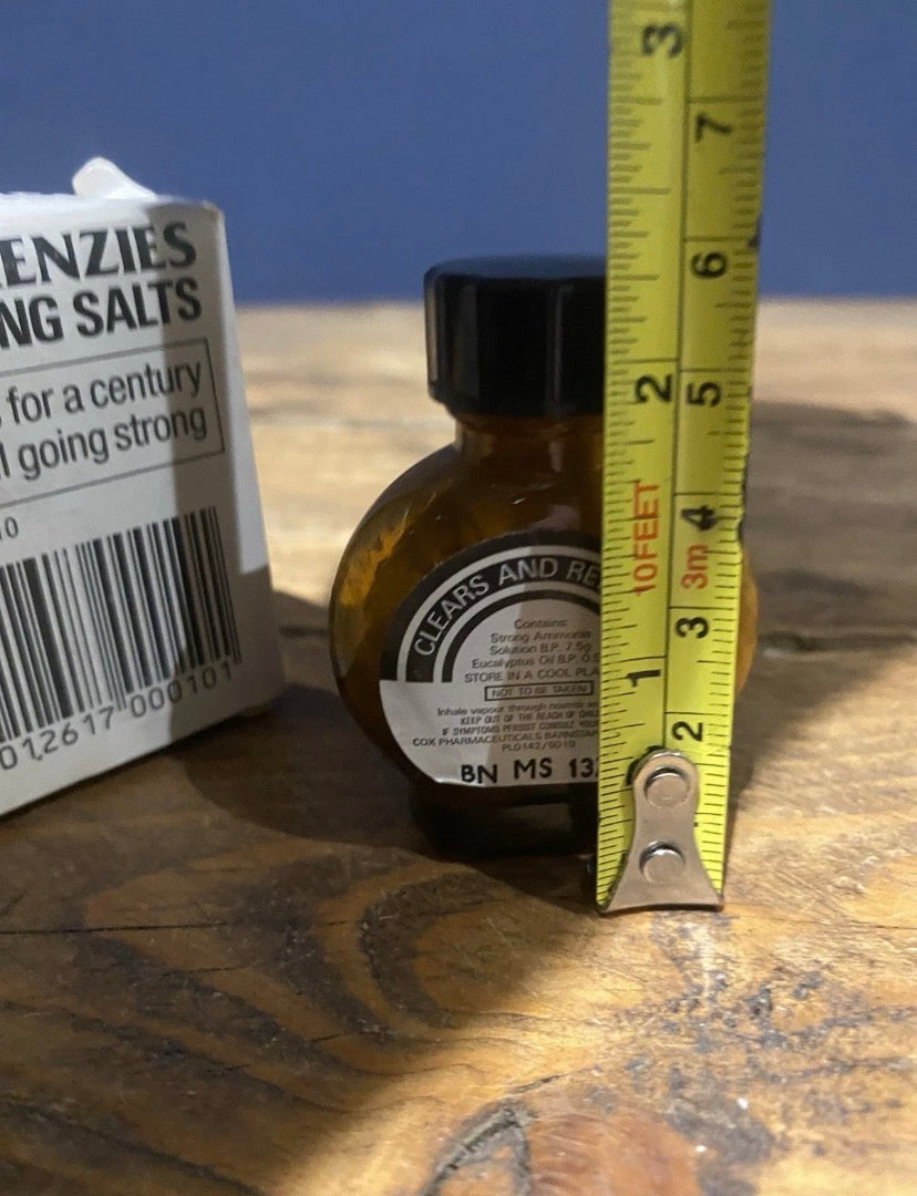 Vintage Mackenzies Smelling Salts Bottle And Box