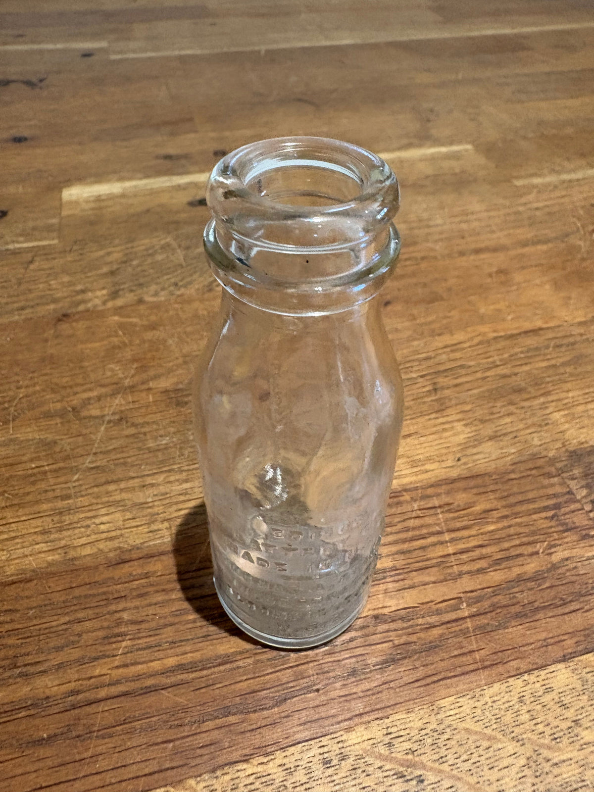 Vintage Edison Battery Oil Glass Bottle , Made In USA. 4 Inches High