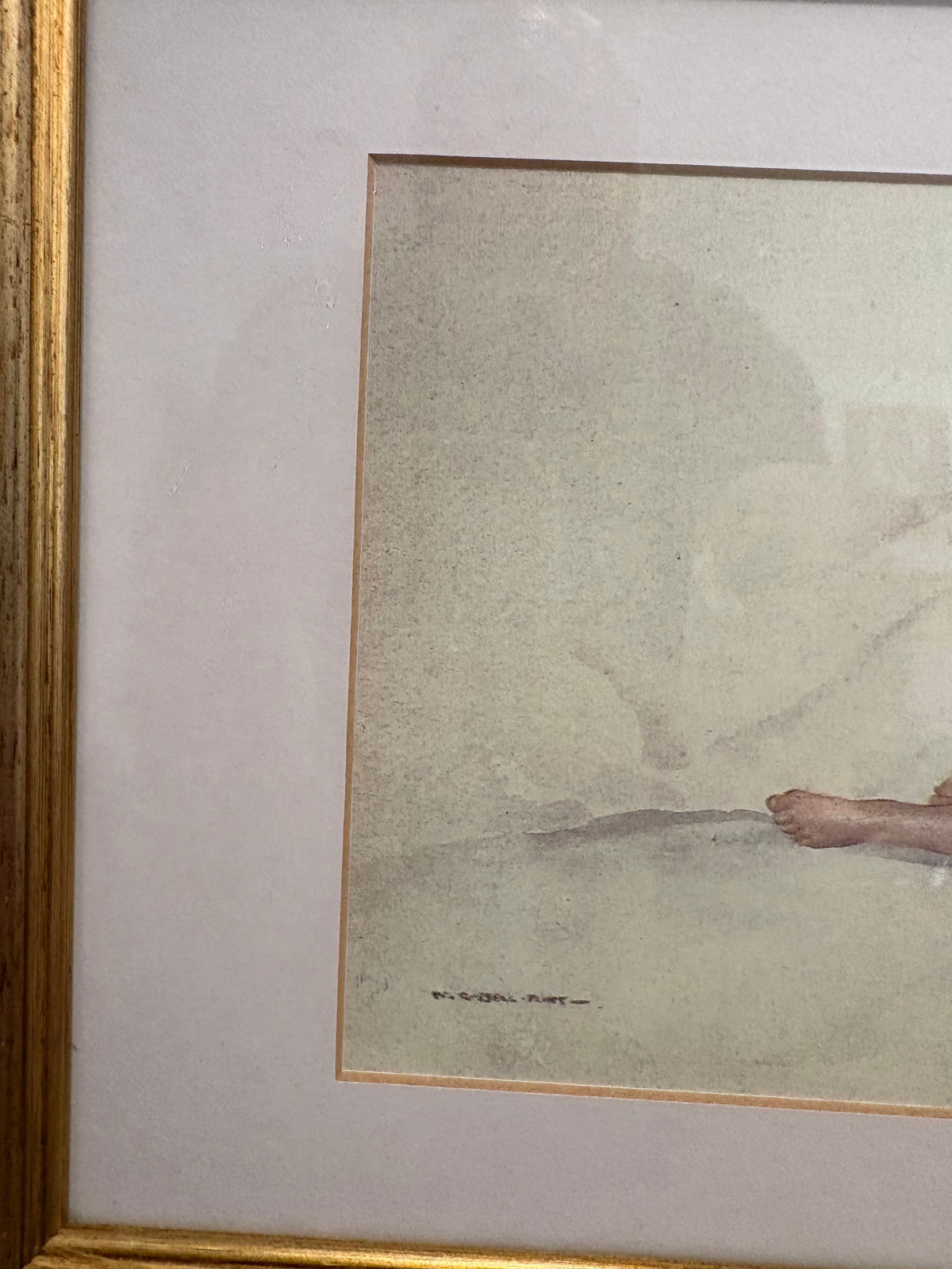 William Russel Flint Framed Art Print Entitled ‘ The Blue Ribbon’ .