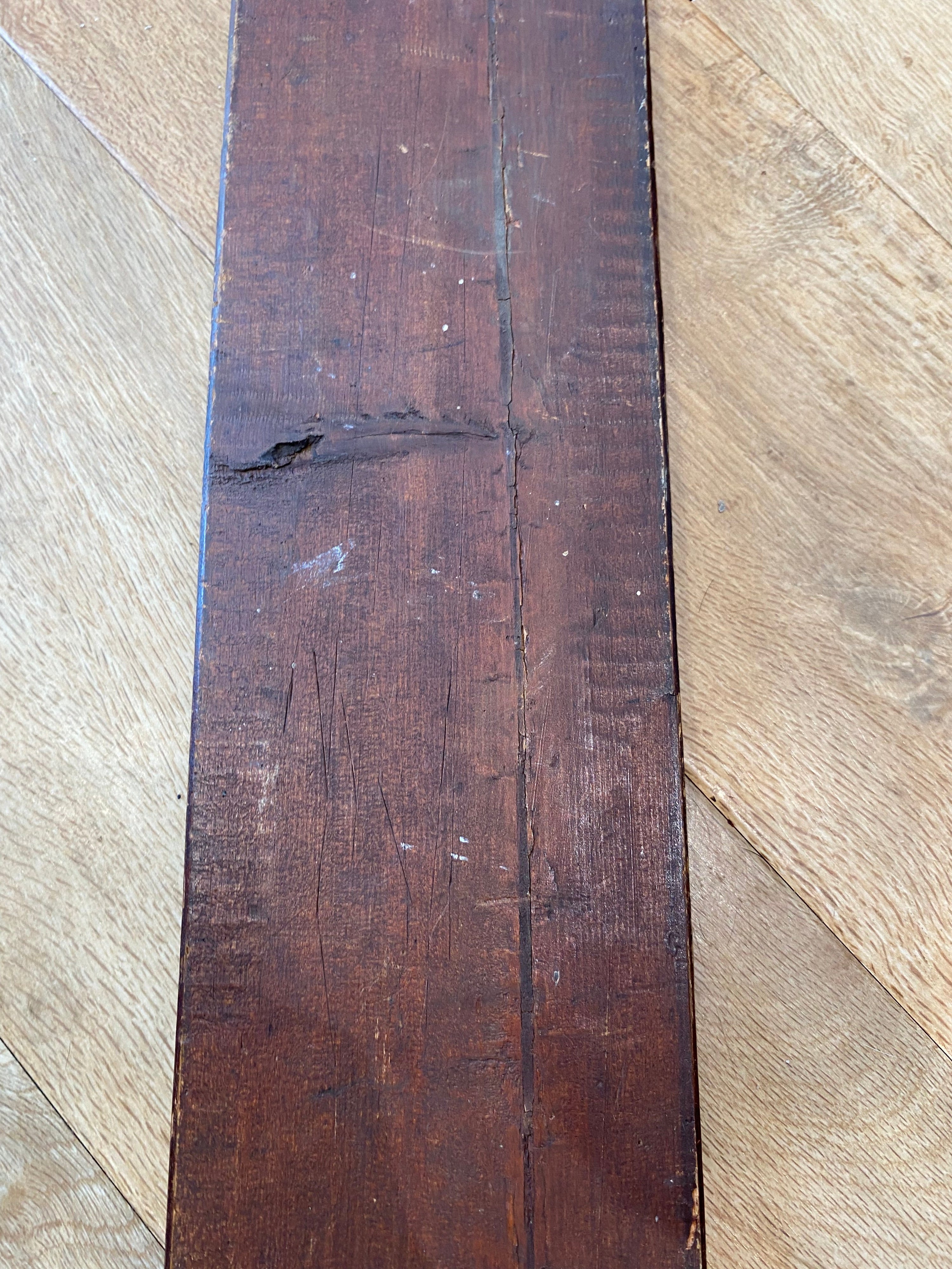 Extra Large Antique Wood Cribbage Board, 30 Inches Long