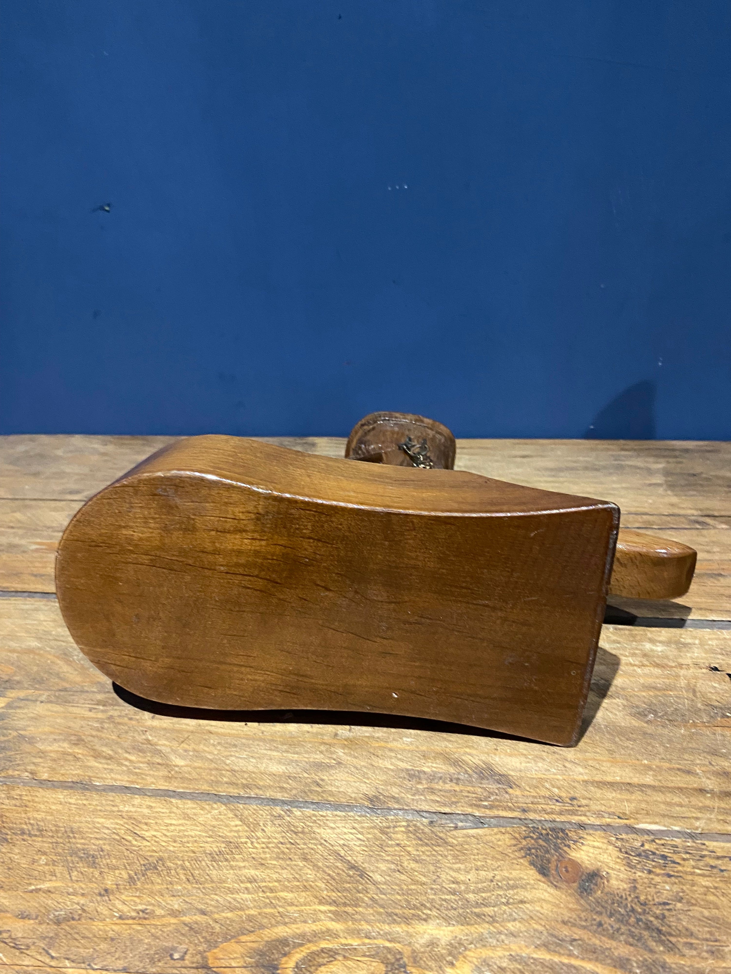 Large Vintage Wood Carved Nut Cracker , Man In Top Hat. With Shell Tray