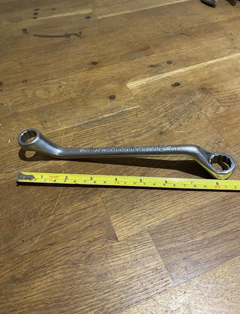 Vintage King Dick Offset Ring Spanner Ddw205 , 3/8bs, 5/16W + 7/16BS , 3/8W
