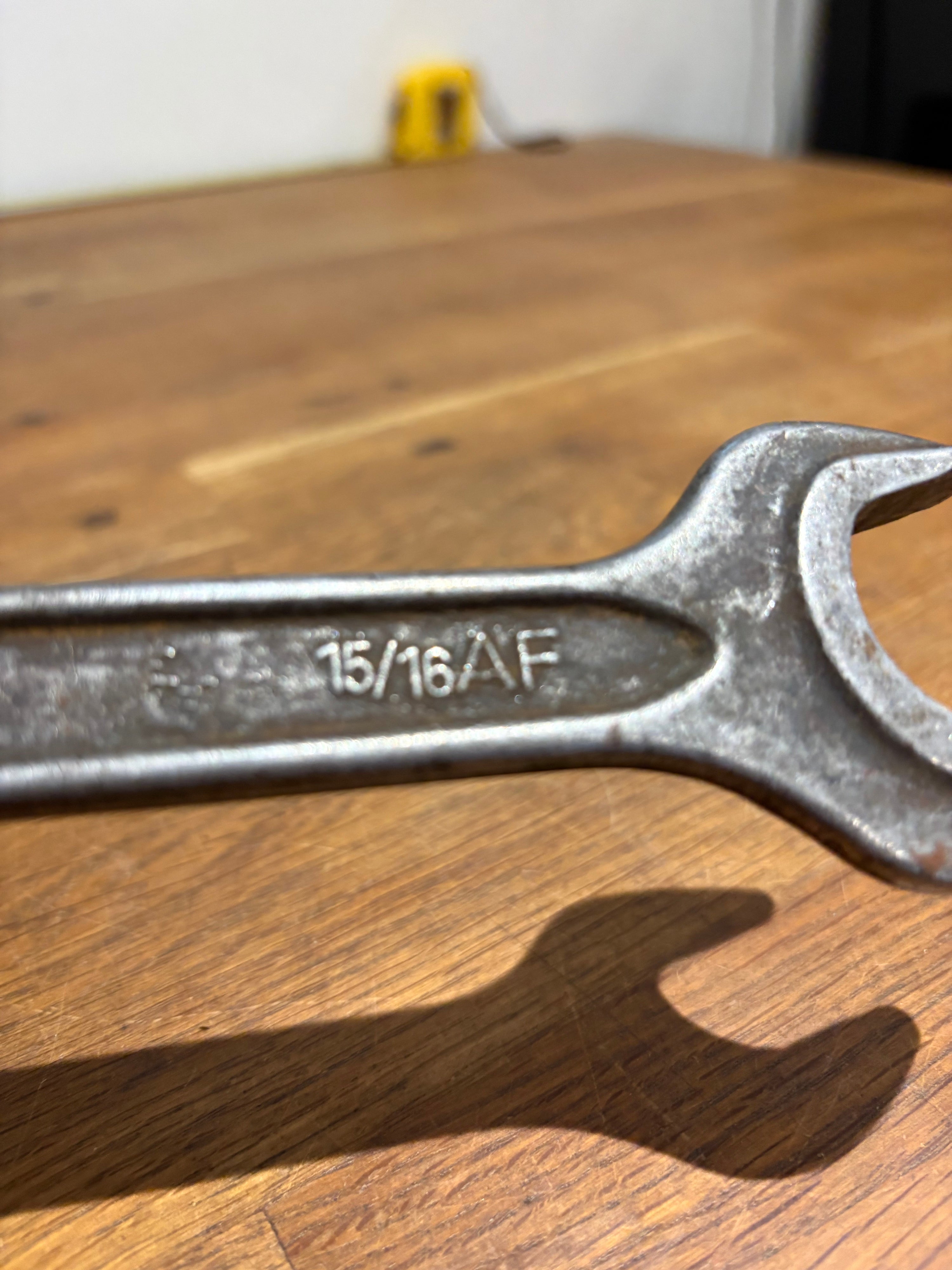 Vintage Gedore No895 Spanner , 1 1/8af, 15/16 Af. Open Ended Soanner