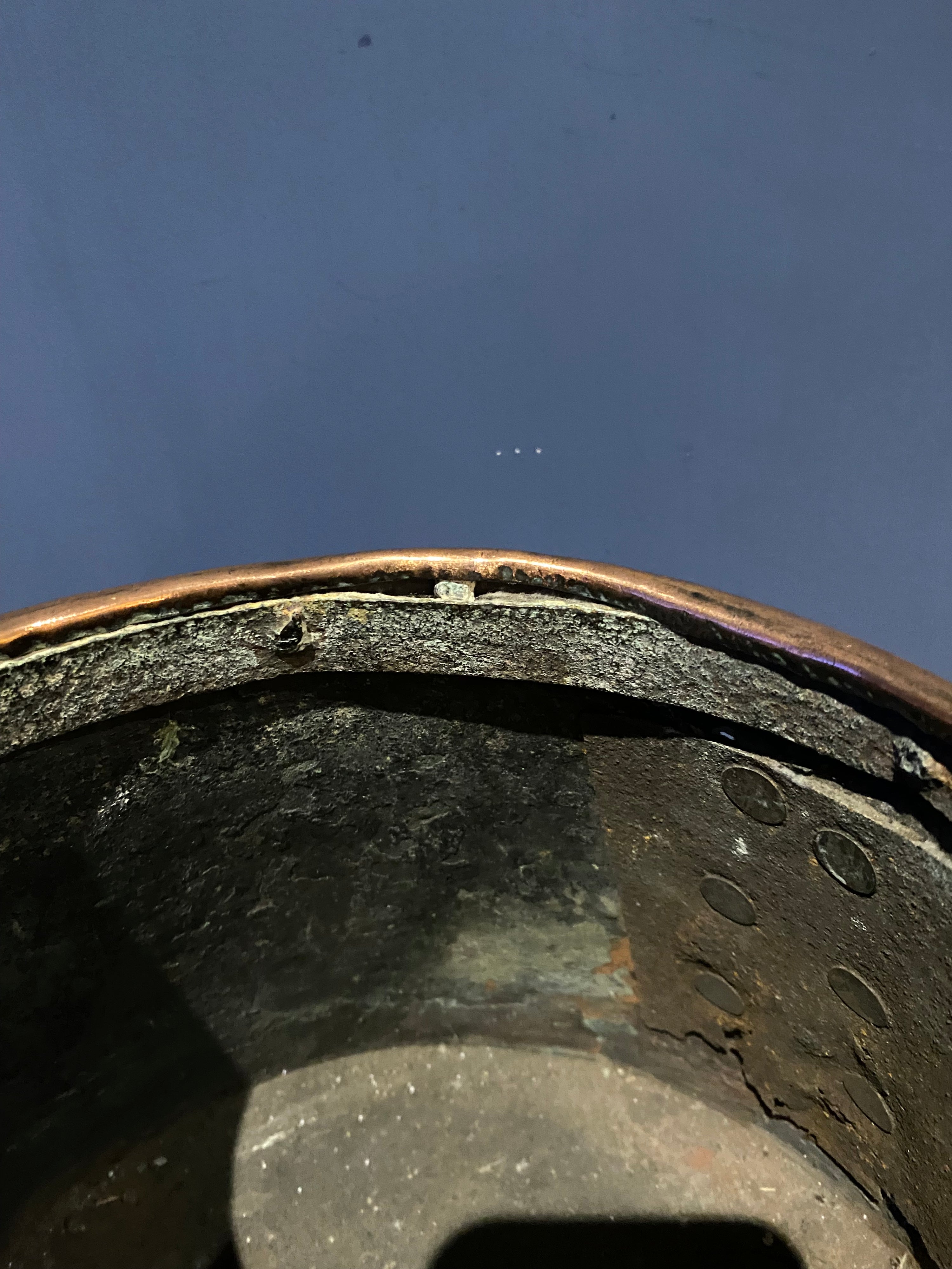 Antique Copper And Brass Dutch Doof Pot , Embers Bucket.