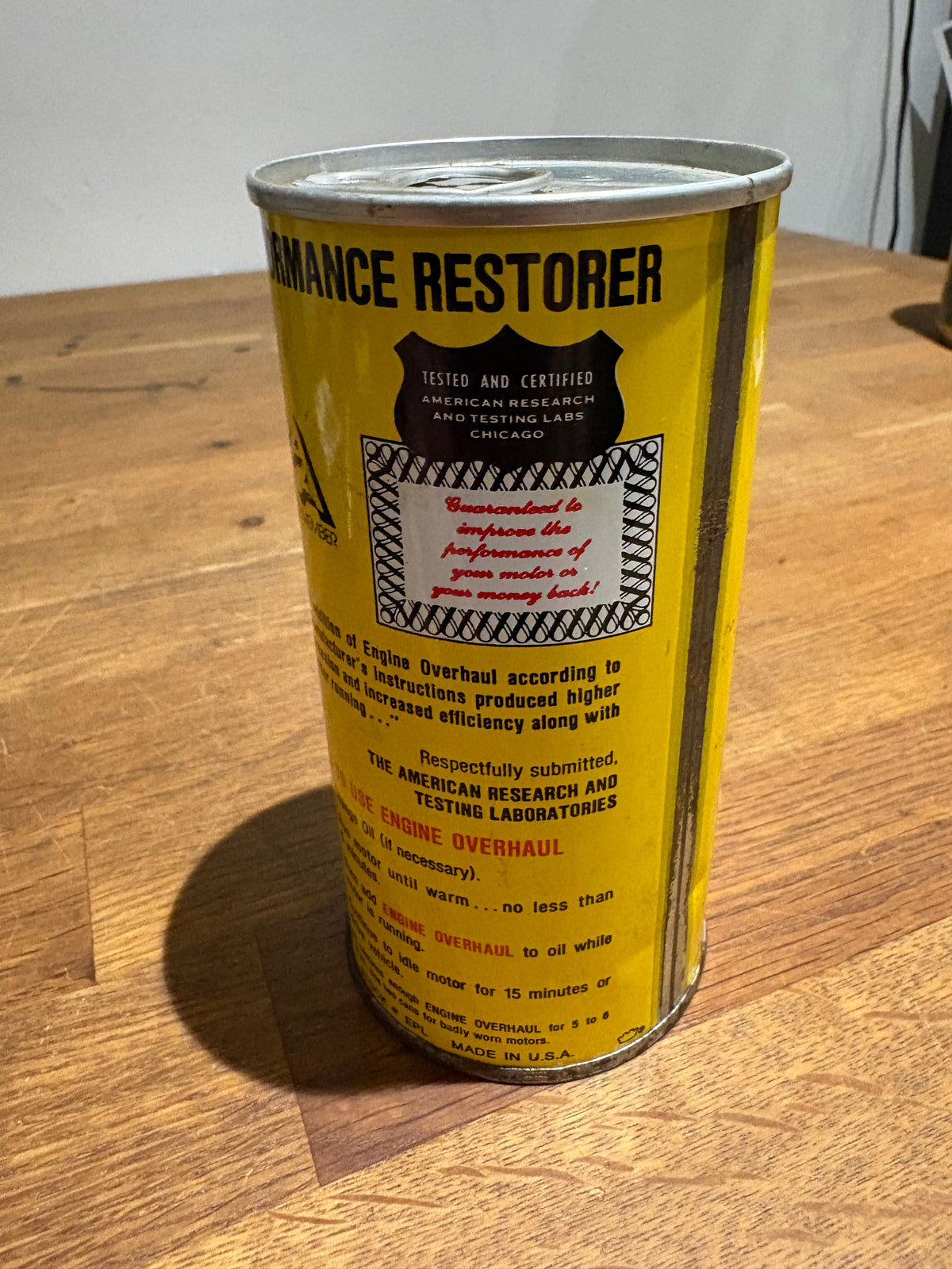 Vintage Liquid Engine Overhaul Can / Oil Can . Ph.d Product , Yale Engineering