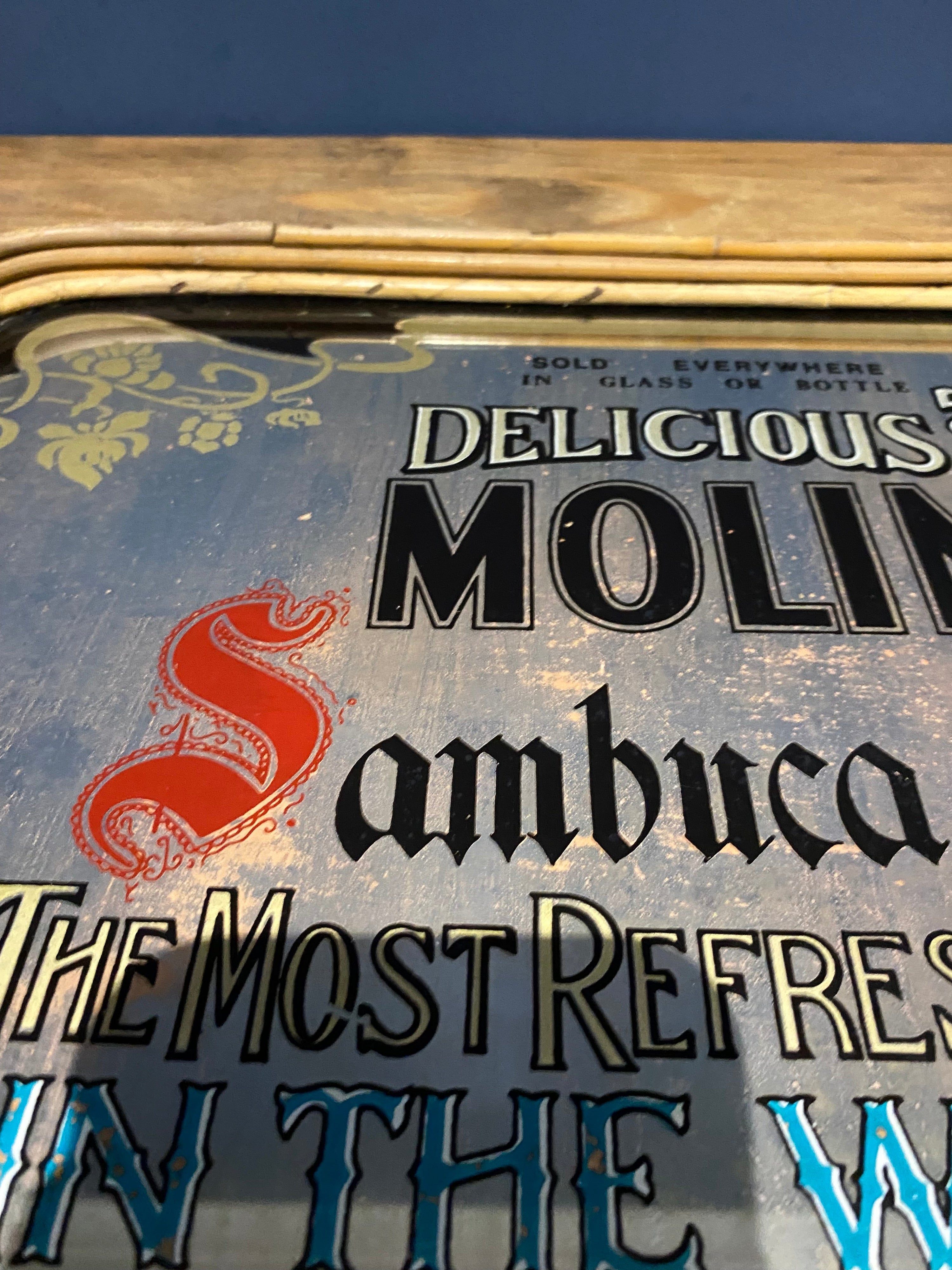 Rare Molinari Sambuca Mirrored Drinks Tray