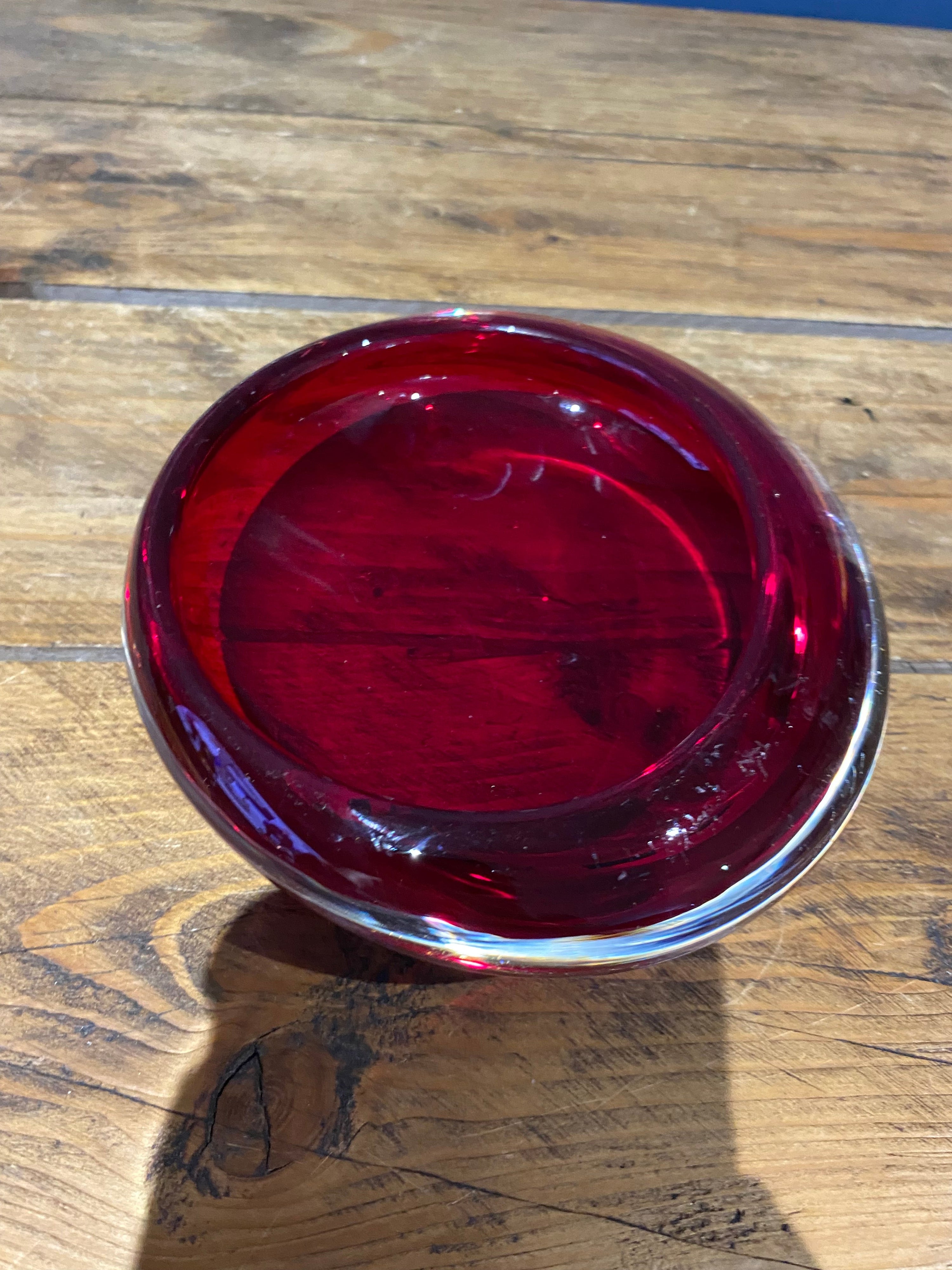 Beautiful mid century glass trinket dish / decorative coin dish