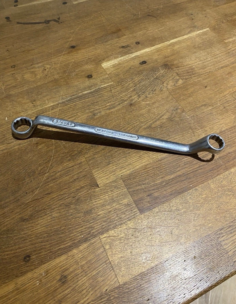 Vintage Bedford Offset Ring Spanner , 3/4af & 5/8af