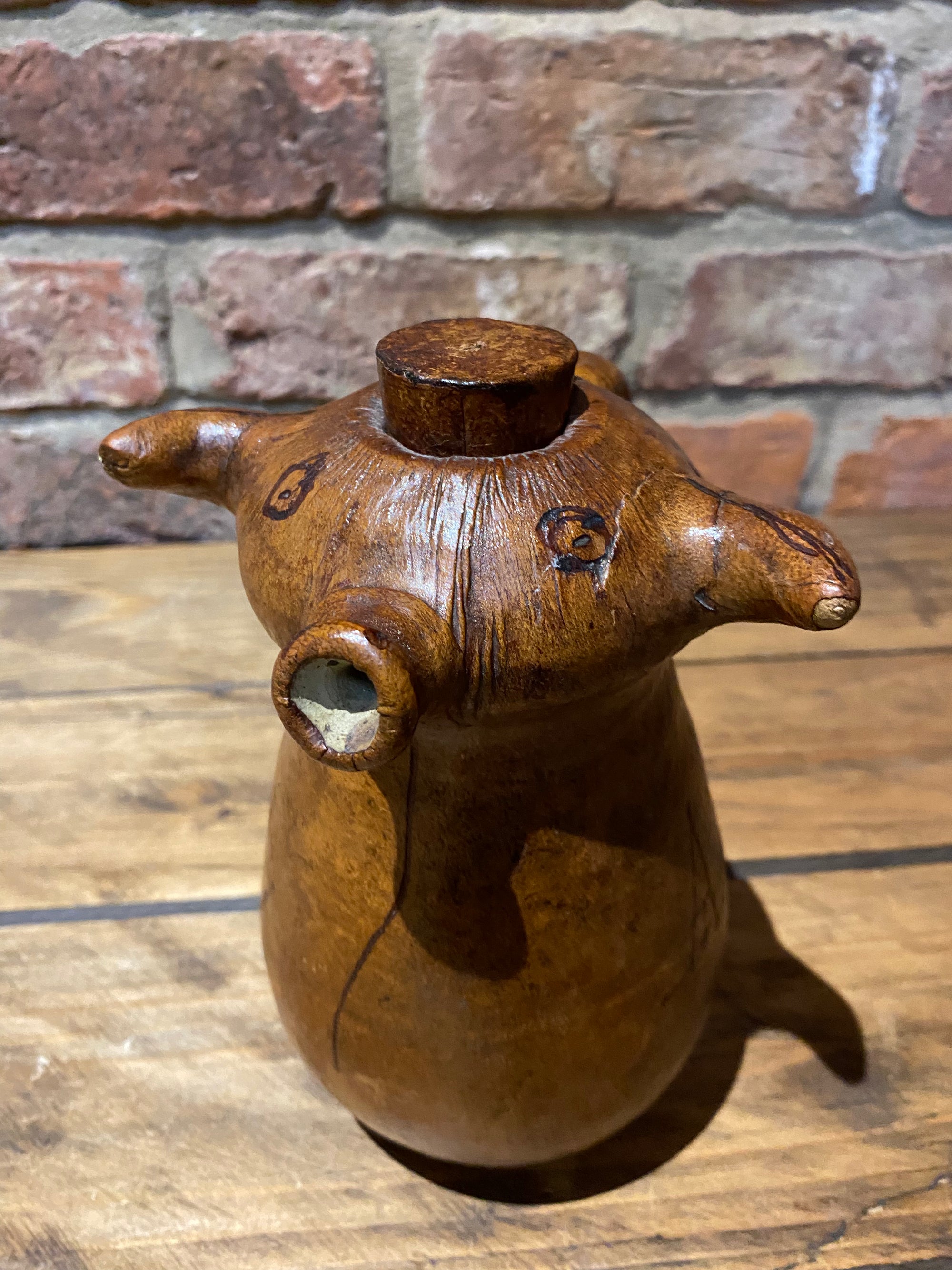 Vintage Spanish Leather Covered Jug or Bottle | Leather Decanter | Wilson Fox Antiques