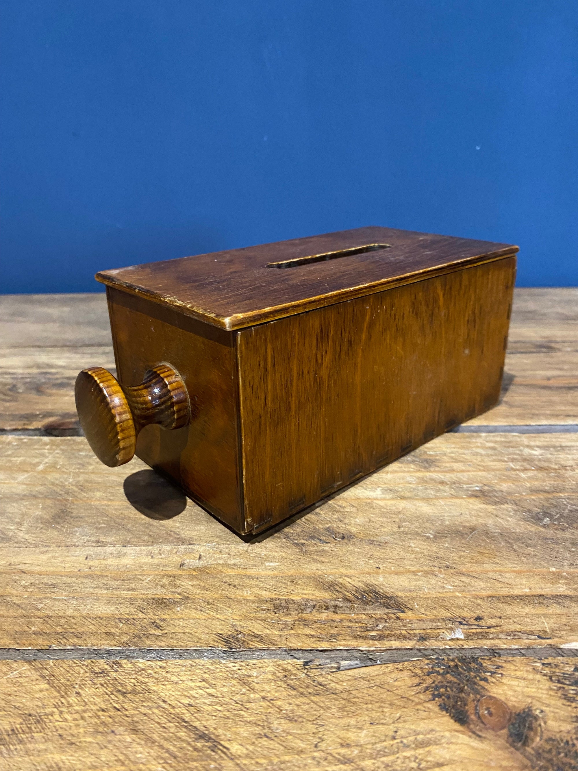 Unusual Vintage Wooden Collection Box
