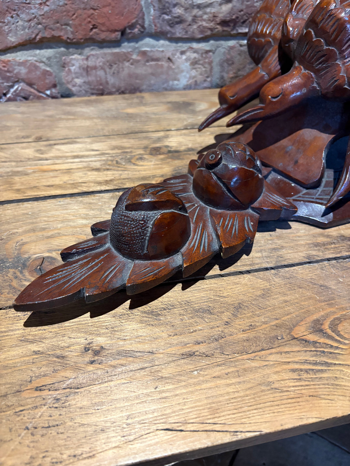 Antique Carved Wood Shelf , Clock Shelf , Austrian . Black forest?
